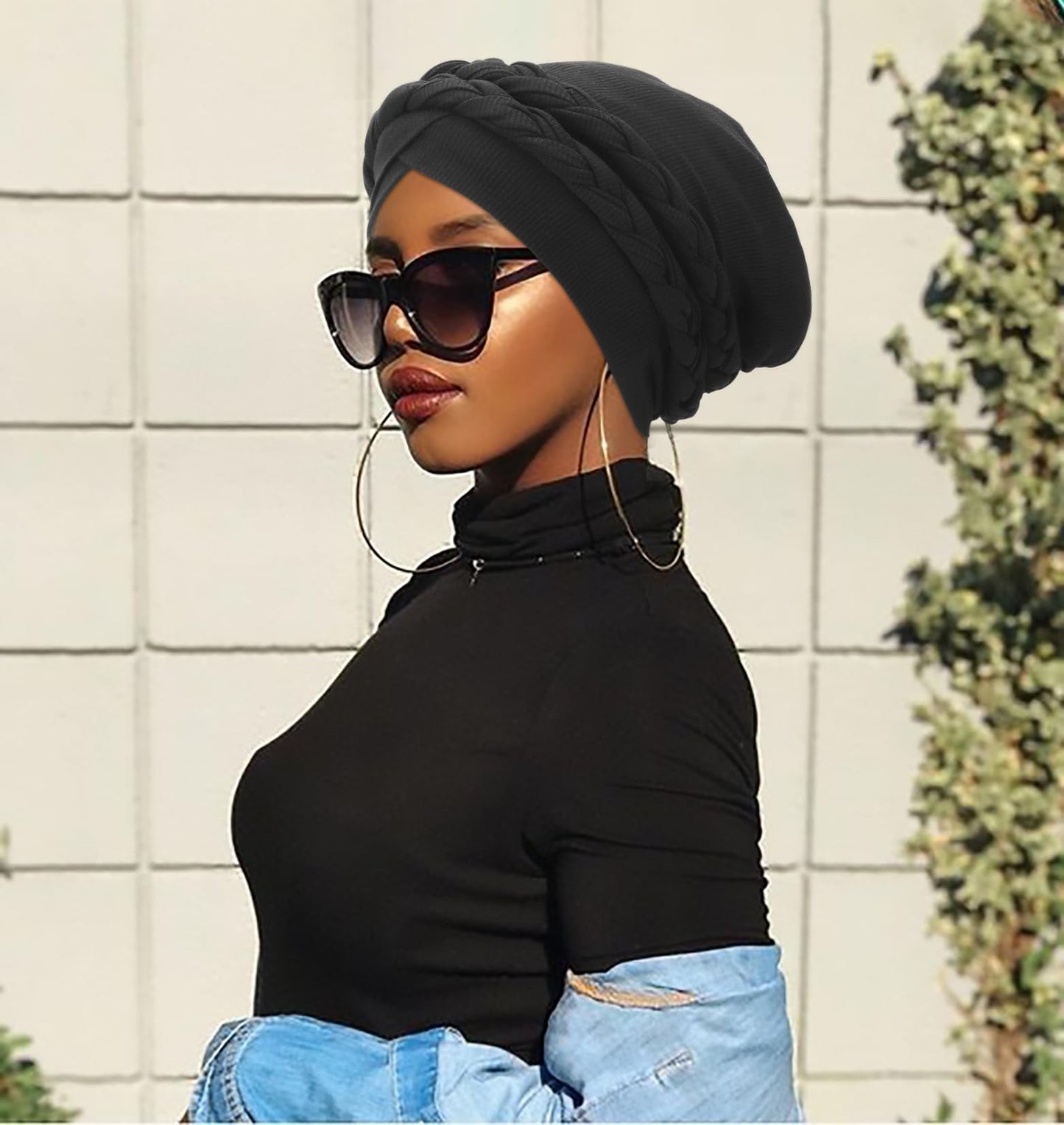 DRESHOW African Turban for Women Knotted Hairwraps for Sleeping Turban Headwraps Head Warmer Scarf for Black Women Chemo Cap