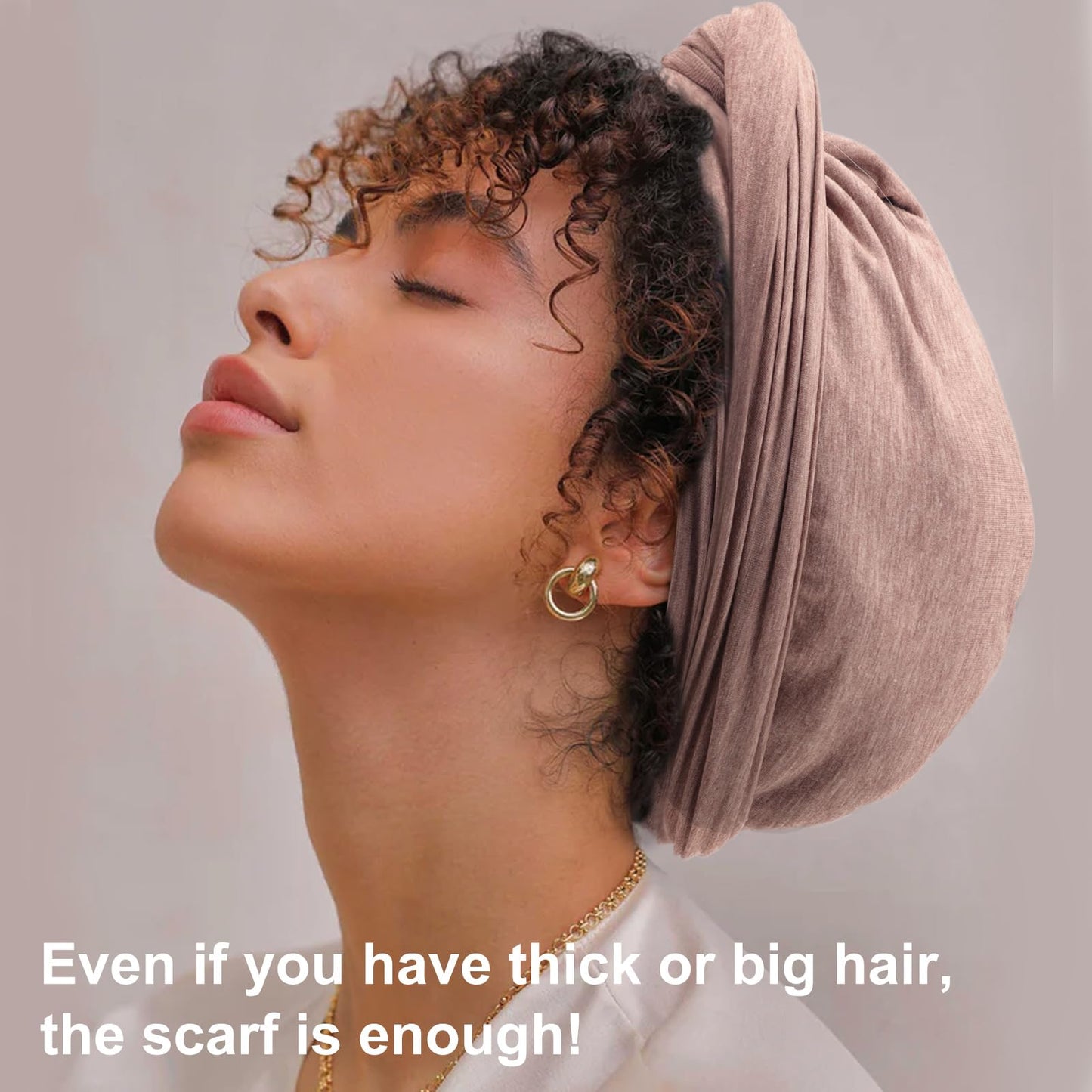DRESHOW African Turban for Women Knotted Hairwraps for Sleeping Turban Headwraps Head Warmer Scarf for Black Women Chemo Cap