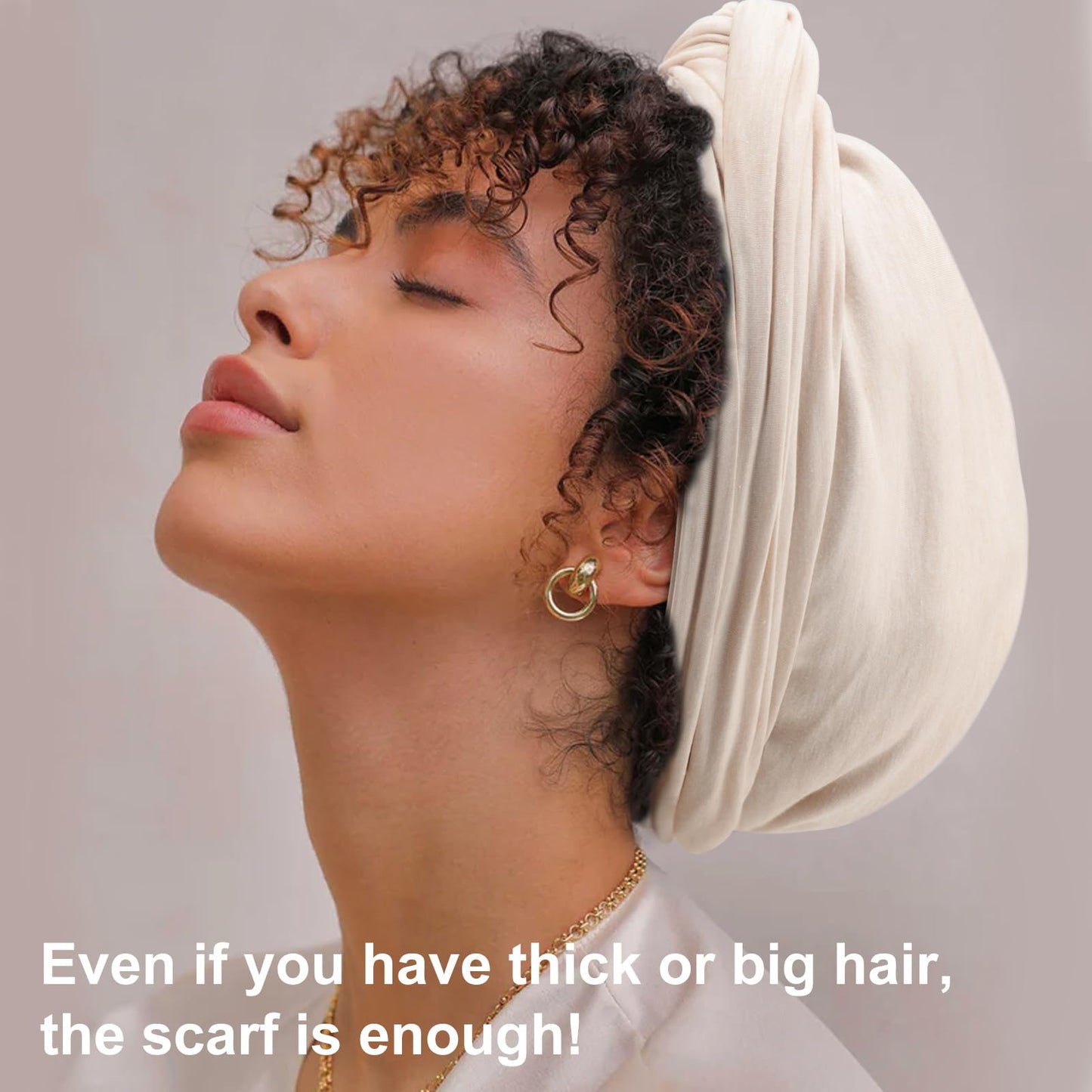 DRESHOW African Turban for Women Knotted Hairwraps for Sleeping Turban Headwraps Head Warmer Scarf for Black Women Chemo Cap