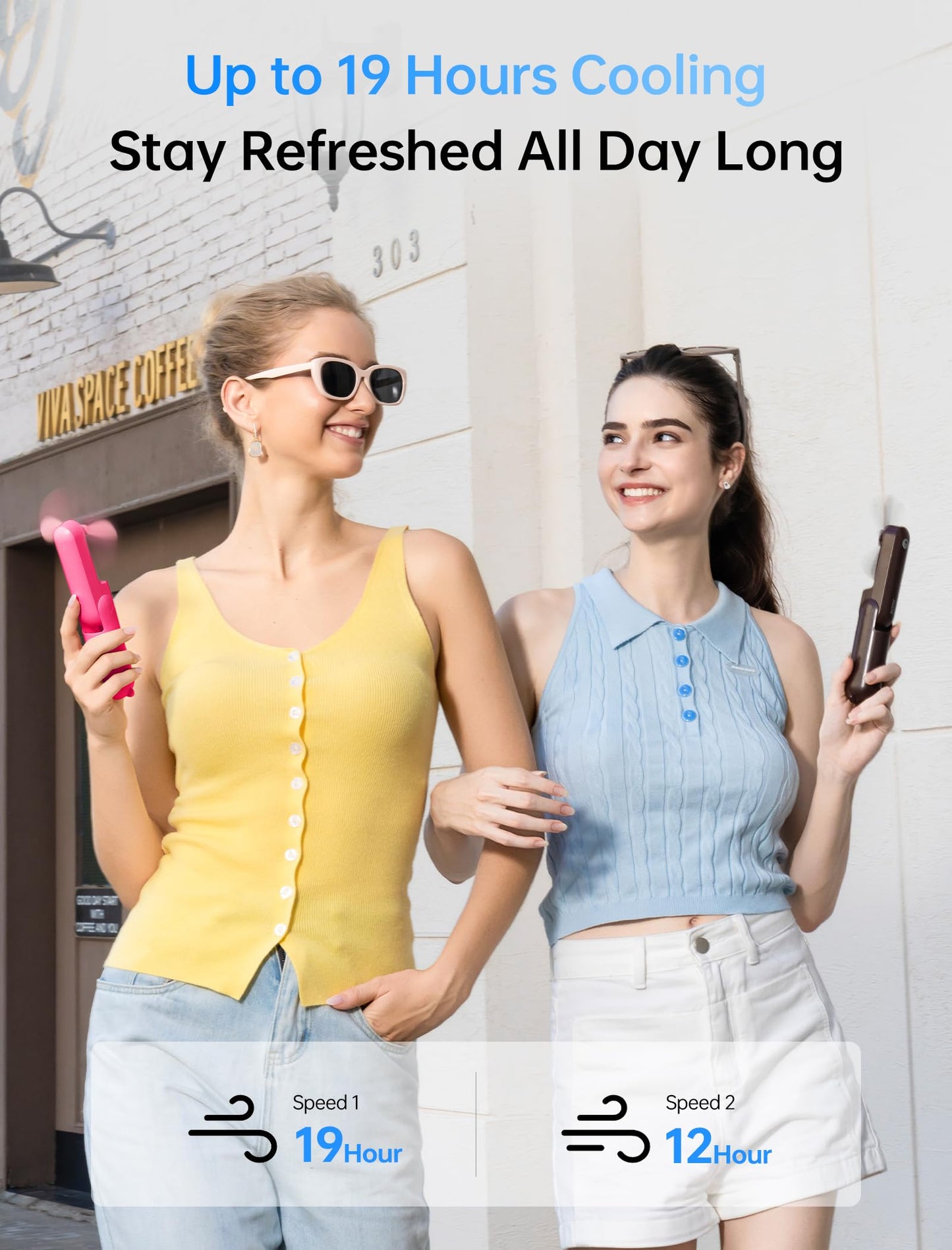 JISULIFE 3 IN 1 Handheld Mini Fan - Portable Fan & Power Bank & Flashlight, 19H Max Cooling, USB Rechargeable, Pocket-Sized for Travel, Cruise, Concerts, Makeup, 2026 Summer Gifts for Women(Pink)