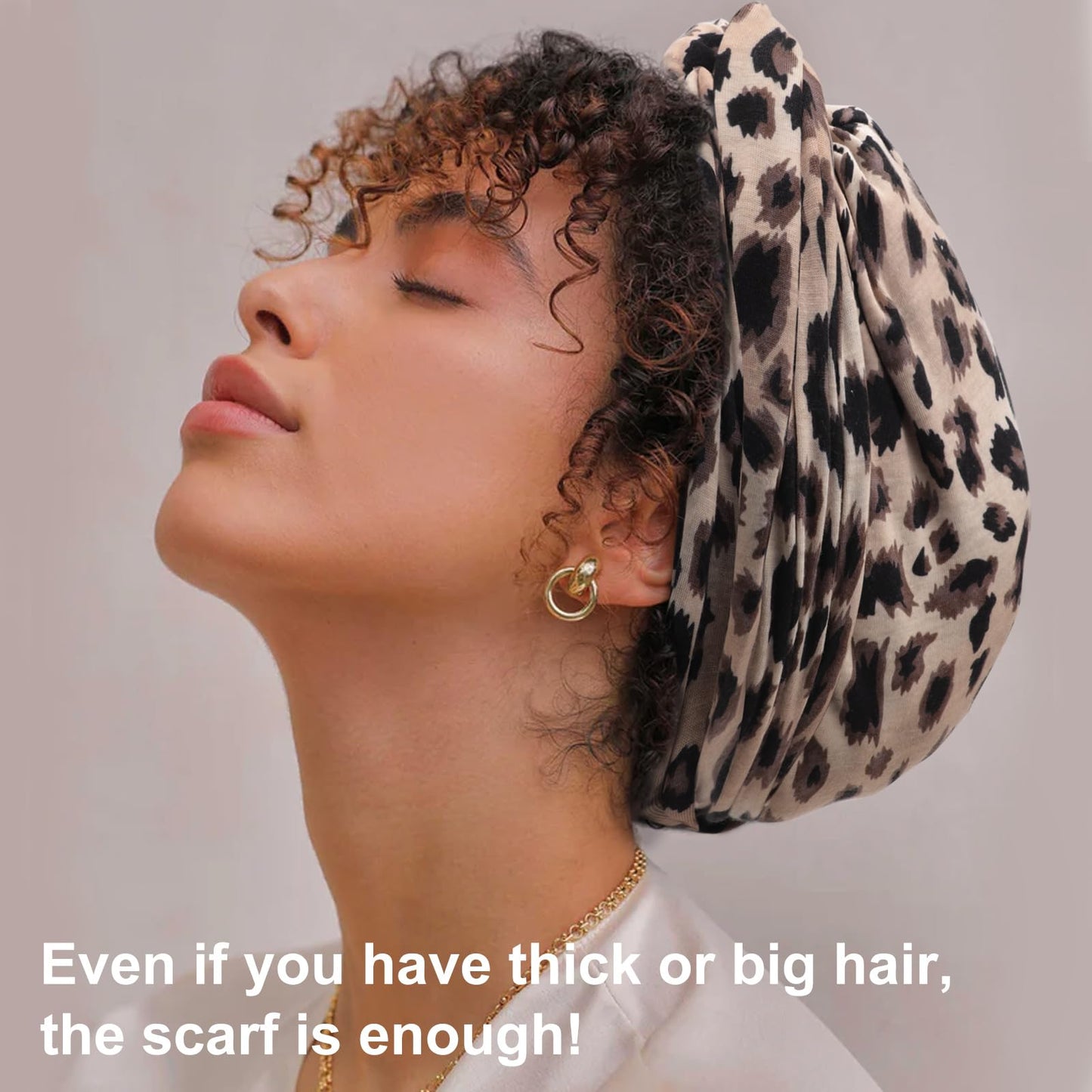DRESHOW African Turban for Women Knotted Hairwraps for Sleeping Turban Headwraps Head Warmer Scarf for Black Women Chemo Cap