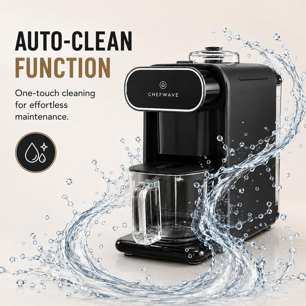 ChefWave Milkmade Plant-Based Milk Maker, 6-in-1 Nut Milk Machine for Almond, Oat, Soy, Cashew, Coconut & Macadamia — 1000W, No Soaking, Auto Self-Clean, Delay Start, Glass Pitcher Included (White)