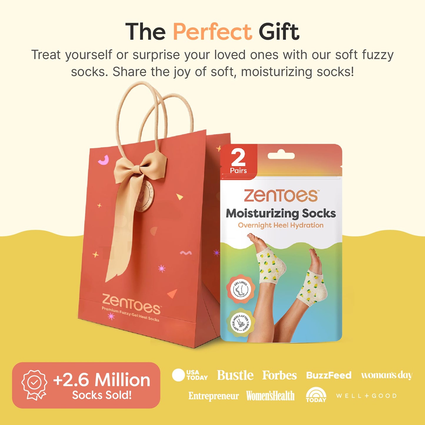 ZenToes Moisturizing Socks for Cracked Heel Treatment, Vitamin E, Olive Oil and Jojoba Oil Infused Heel Socks, Spa Gifts for Women, Relaxation Gifts for Women (Fuzzy Lilac Purple, Regular)