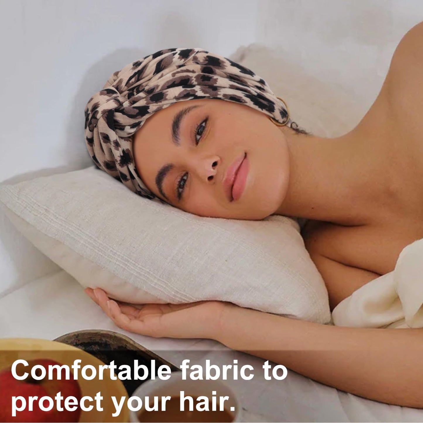 DRESHOW African Turban for Women Knotted Hairwraps for Sleeping Turban Headwraps Head Warmer Scarf for Black Women Chemo Cap