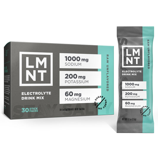 LMNT Zero Sugar Electrolytes - Raspberry Salt | Drink Mix | 30-Count