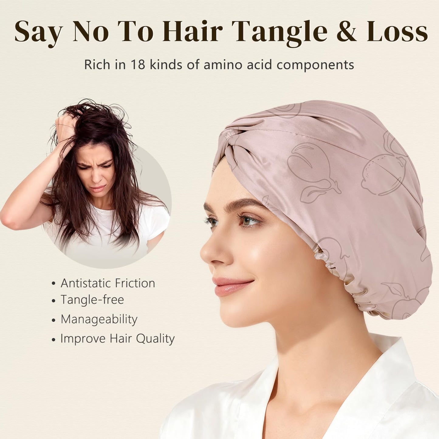 ZIMASILK 22 Momme 100% Mulberry Silk Bonnet for Sleeping & Women Hair Care, Highest Grade 6A Silk Hair wrap for Sleeping with Premium Elastic Stay On Head (1Pc, Pink)