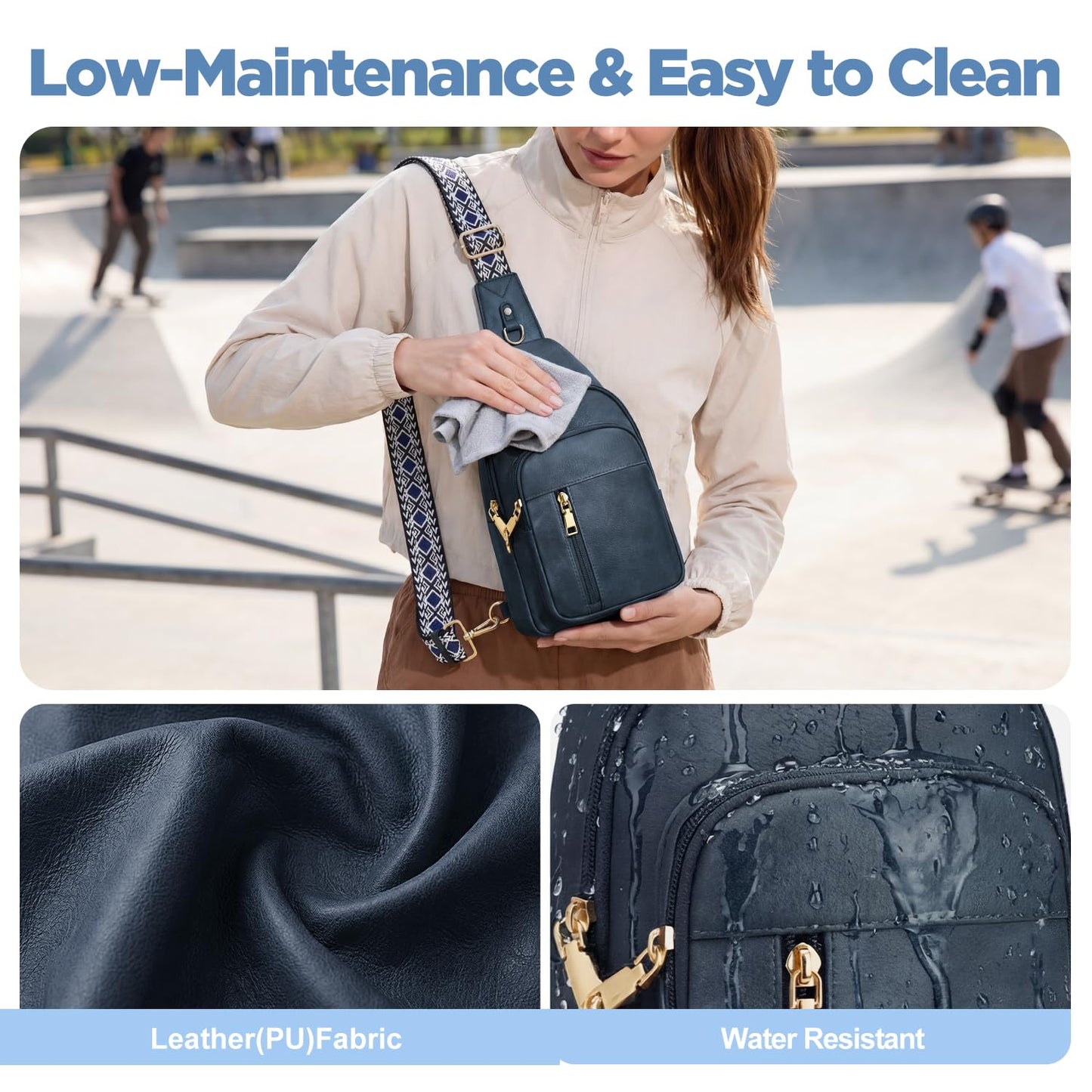 Anti Theft Crossbody Bags for Women RFID Sling Bag, Vegan Leather Cross Body Travel Purse for Women Men
