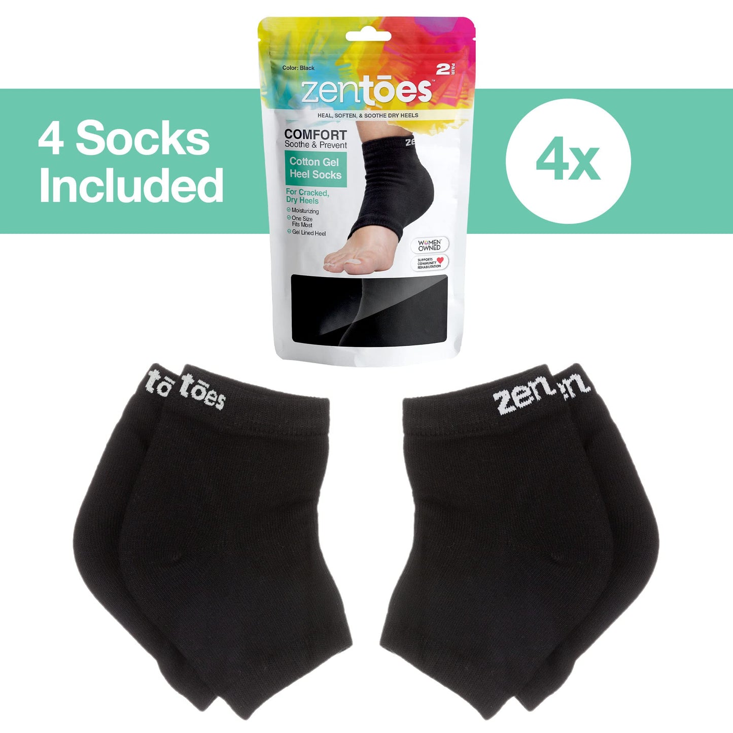 ZenToes Moisturizing Socks for Cracked Heel Treatment, Vitamin E, Olive Oil and Jojoba Oil Infused Heel Socks, Spa Gifts for Women, Relaxation Gifts for Women (Fuzzy Lilac Purple, Regular)