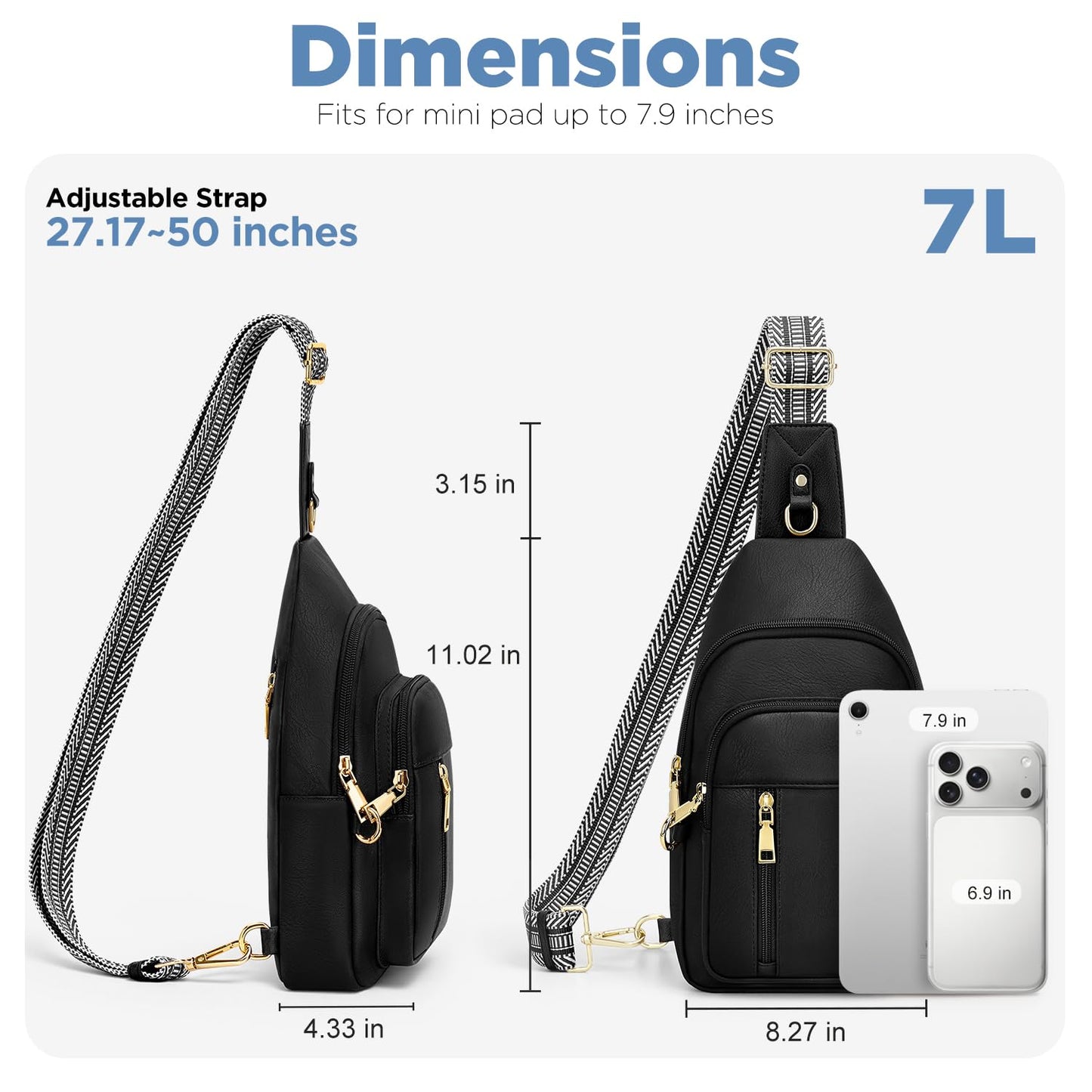 Anti Theft Crossbody Bags for Women RFID Sling Bag, Vegan Leather Cross Body Travel Purse for Women Men