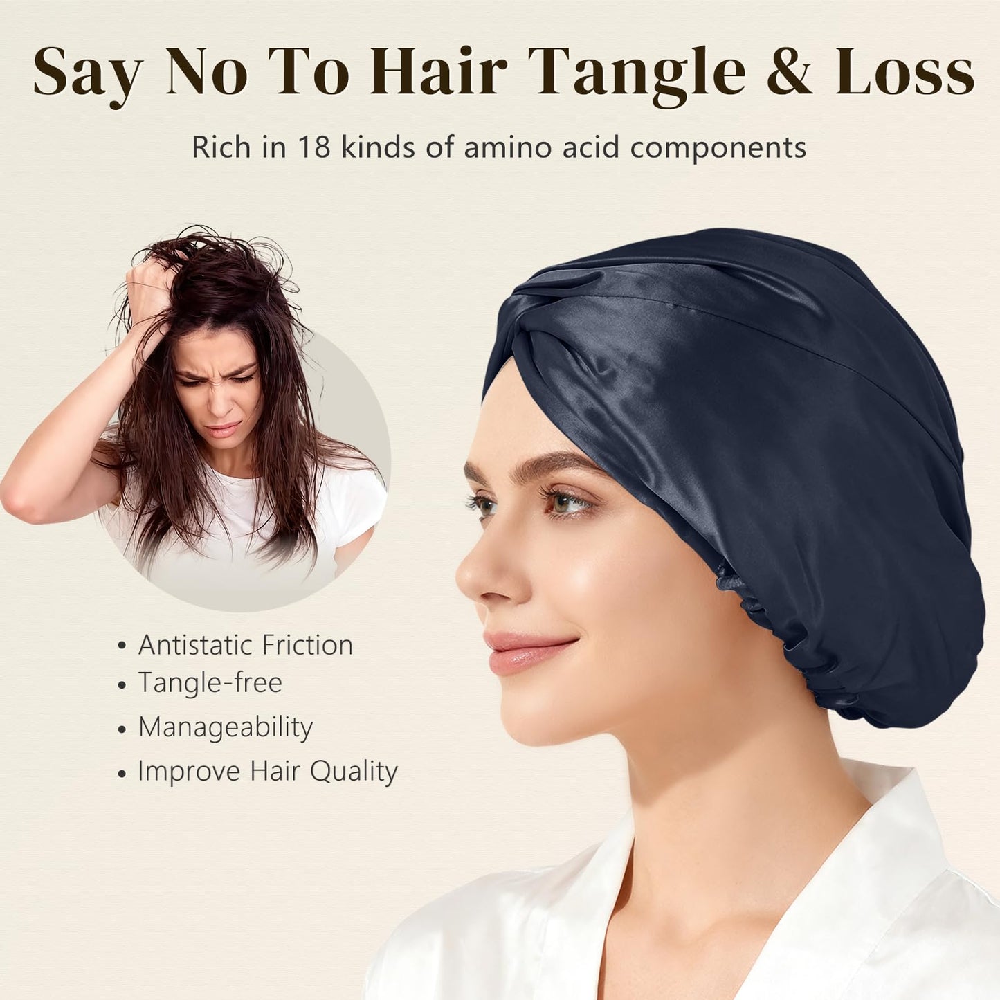 ZIMASILK 22 Momme 100% Mulberry Silk Bonnet for Sleeping & Women Hair Care, Highest Grade 6A Silk Hair wrap for Sleeping with Premium Elastic Stay On Head (1Pc, Pink)