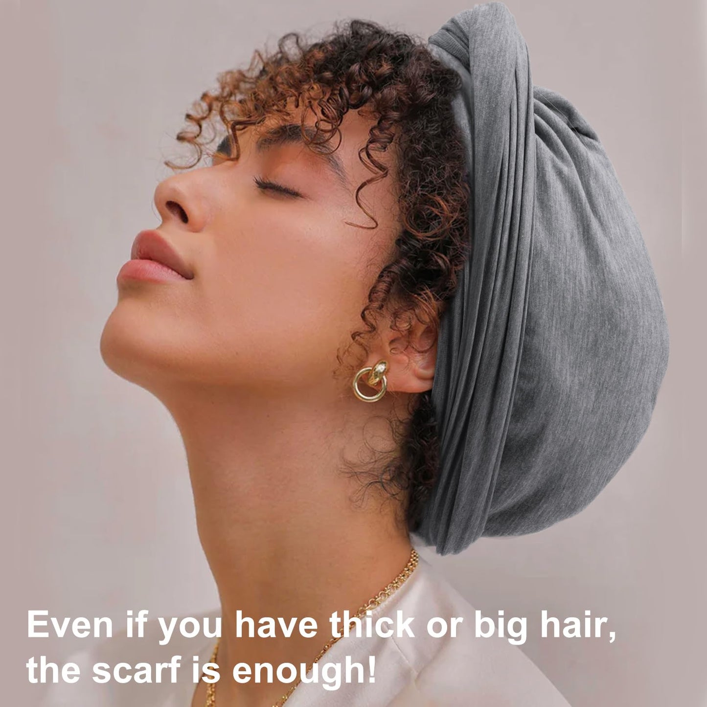 DRESHOW African Turban for Women Knotted Hairwraps for Sleeping Turban Headwraps Head Warmer Scarf for Black Women Chemo Cap