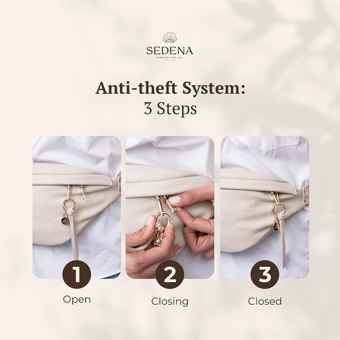 Anti Pickpocket Bag - Ivory RFID Crossbody Bag for Travel, Adjustable Strap Multiple Compartments Anti Theft Crossbody Bags for Women Travel Size Essentials Crossbody Bags for Women Large Size