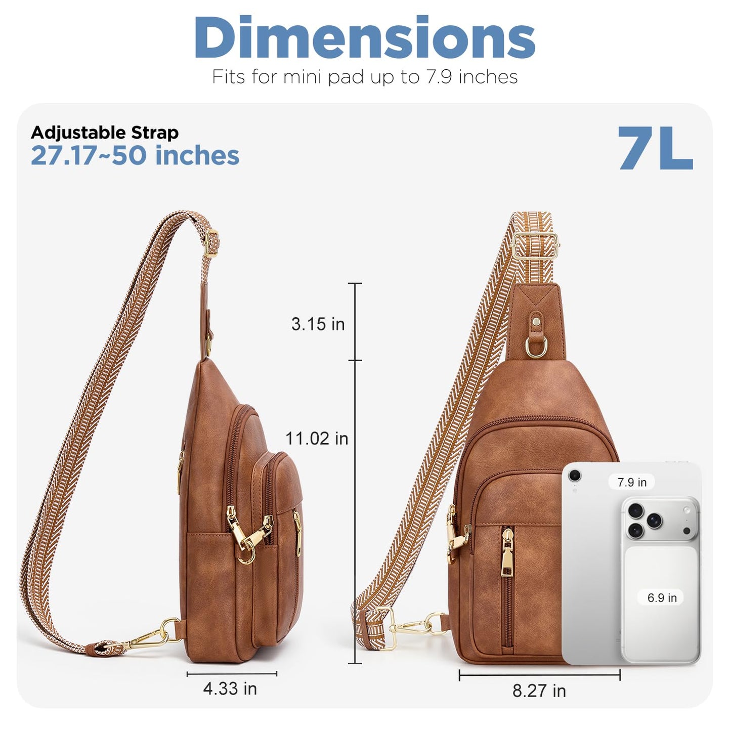 Anti Theft Crossbody Bags for Women RFID Sling Bag, Vegan Leather Cross Body Travel Purse for Women Men