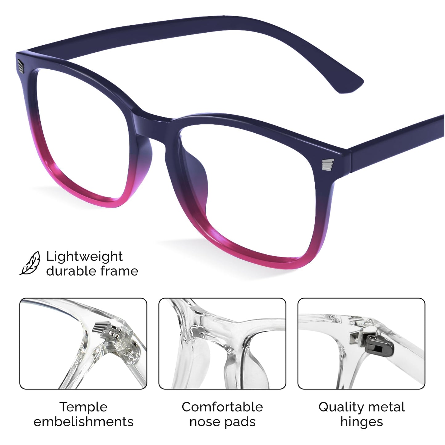 livho High Tech Blue Light Glasses - Advanced Blue Light Blocking Computer Glasses - Screen Fatigue & UV Protection