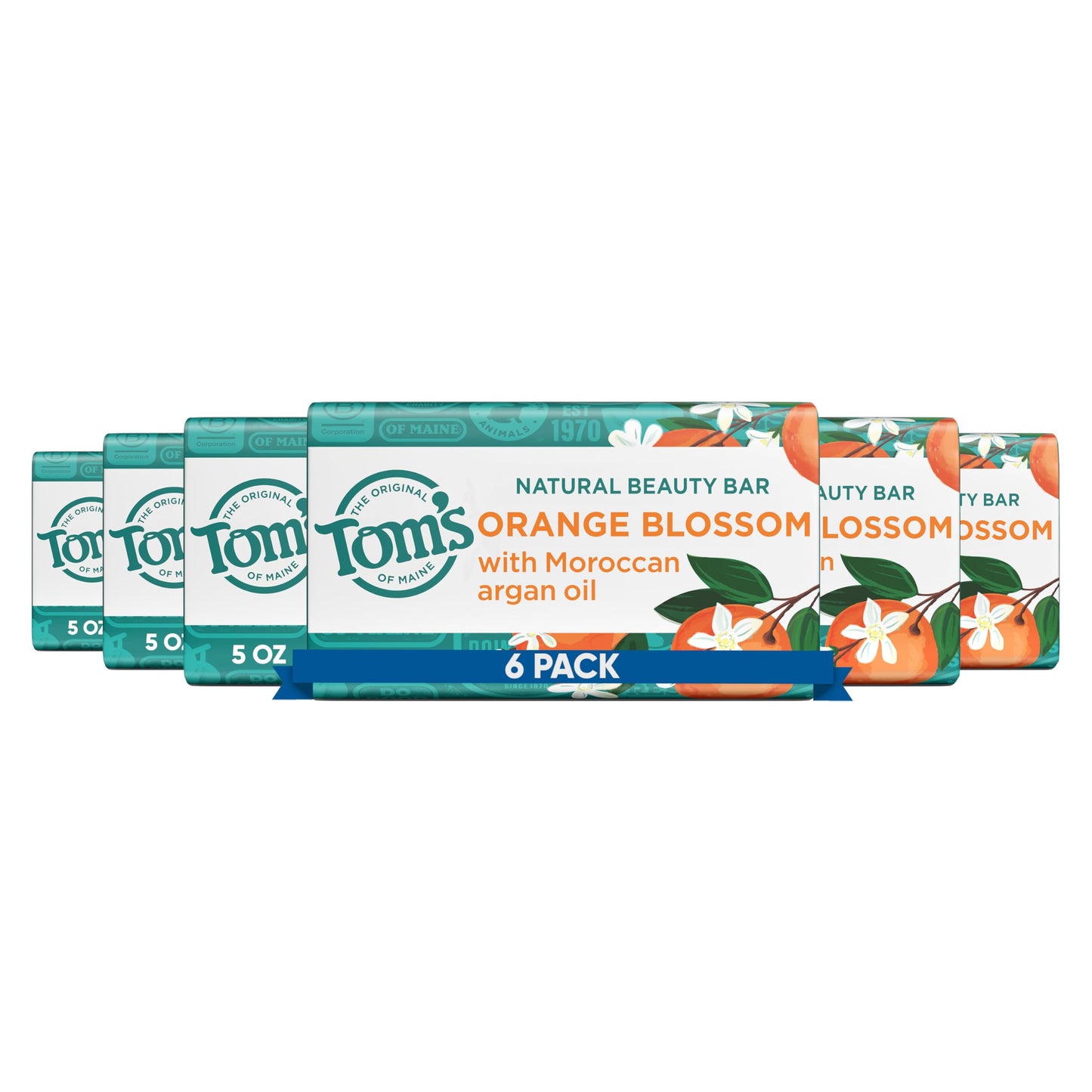 Tom’s of Maine Natural Beauty Bar Soap For Women and Men, Fragrance Free, Sensitive Skin, 5 oz Bar (Pack of 6)