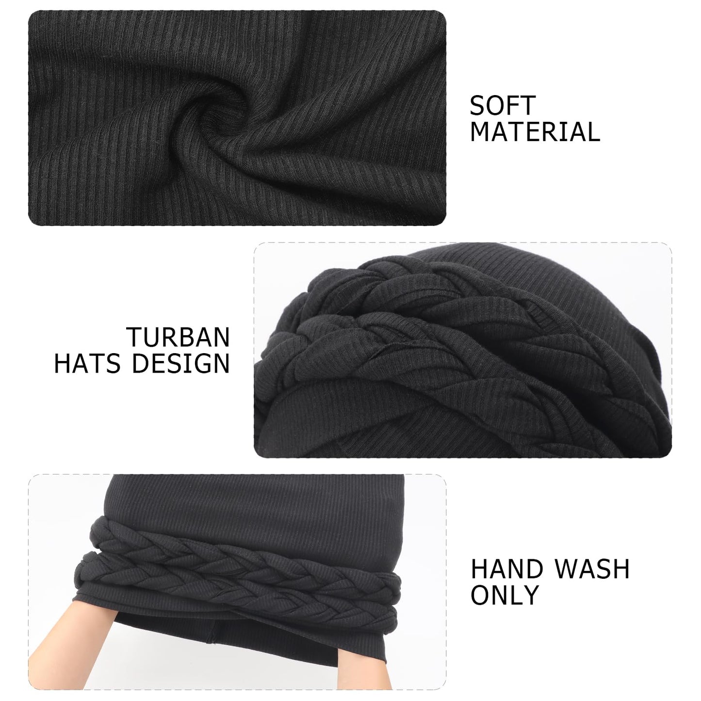 DRESHOW African Turban for Women Knotted Hairwraps for Sleeping Turban Headwraps Head Warmer Scarf for Black Women Chemo Cap