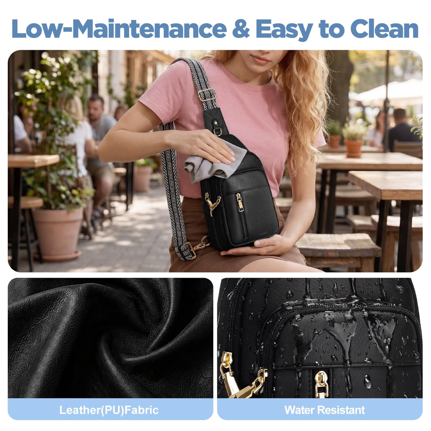 Anti Theft Crossbody Bags for Women RFID Sling Bag, Vegan Leather Cross Body Travel Purse for Women Men