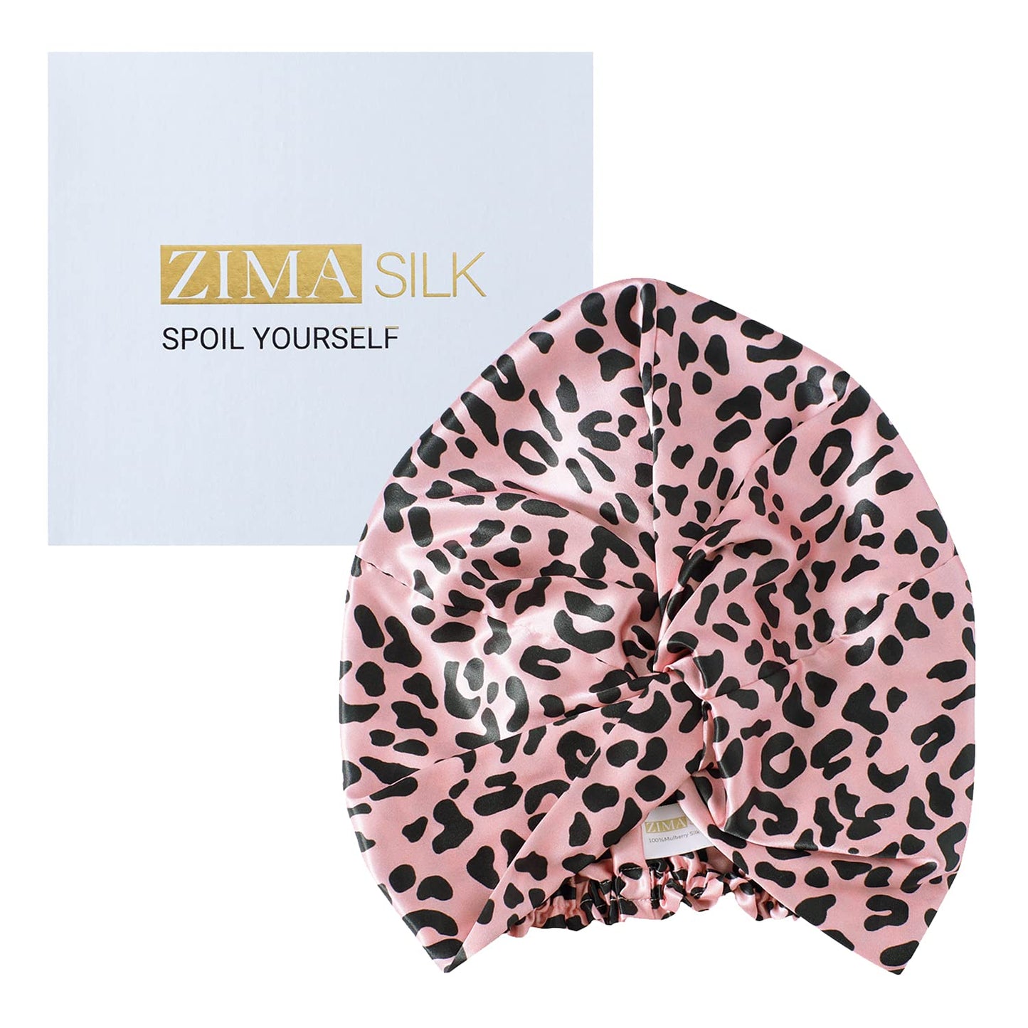 ZIMASILK 22 Momme 100% Mulberry Silk Bonnet for Sleeping & Women Hair Care, Highest Grade 6A Silk Hair wrap for Sleeping with Premium Elastic Stay On Head (1Pc, Pink)