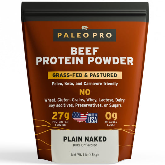 Paleo Pro Beef Protein Powder - Grass Fed Protein Powder Isolate - Pure Animal Based Pastured & Cage-Free | Dairy & Gluten Free, Natural and Clean Proteins for Paleo & Keto - 15 Days Supply (Cacao)