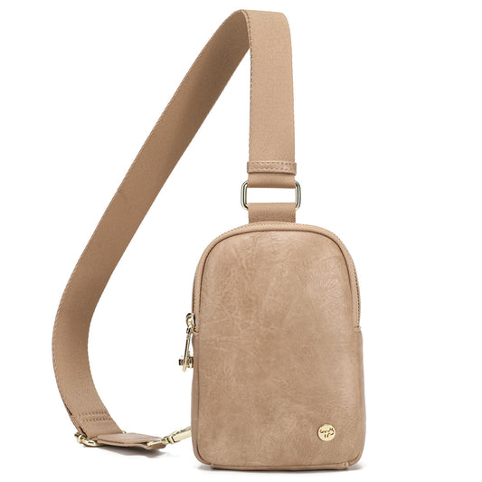 INICAT Anti Theft Crossbody Bag for Women, Small RFID Blocking Sling Purse with Zipper Lock for Travel, Vegan Leather