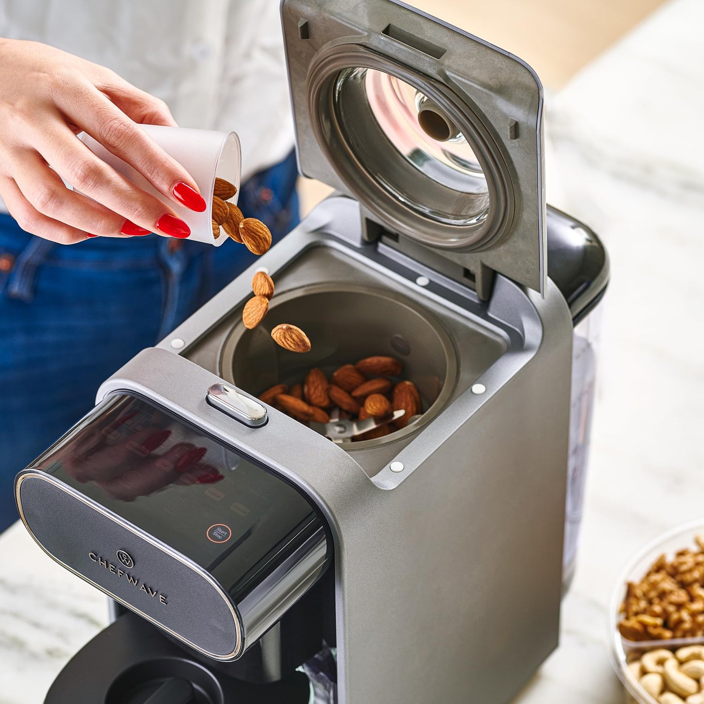 ChefWave Milkmade Plant-Based Milk Maker, 6-in-1 Nut Milk Machine for Almond, Oat, Soy, Cashew, Coconut & Macadamia — 1000W, No Soaking, Auto Self-Clean, Delay Start, Glass Pitcher Included (White)
