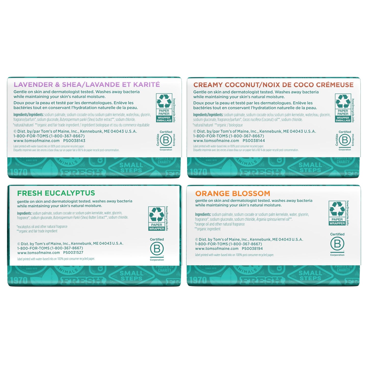 Tom’s of Maine Natural Beauty Bar Soap For Women and Men, Fragrance Free, Sensitive Skin, 5 oz Bar (Pack of 6)