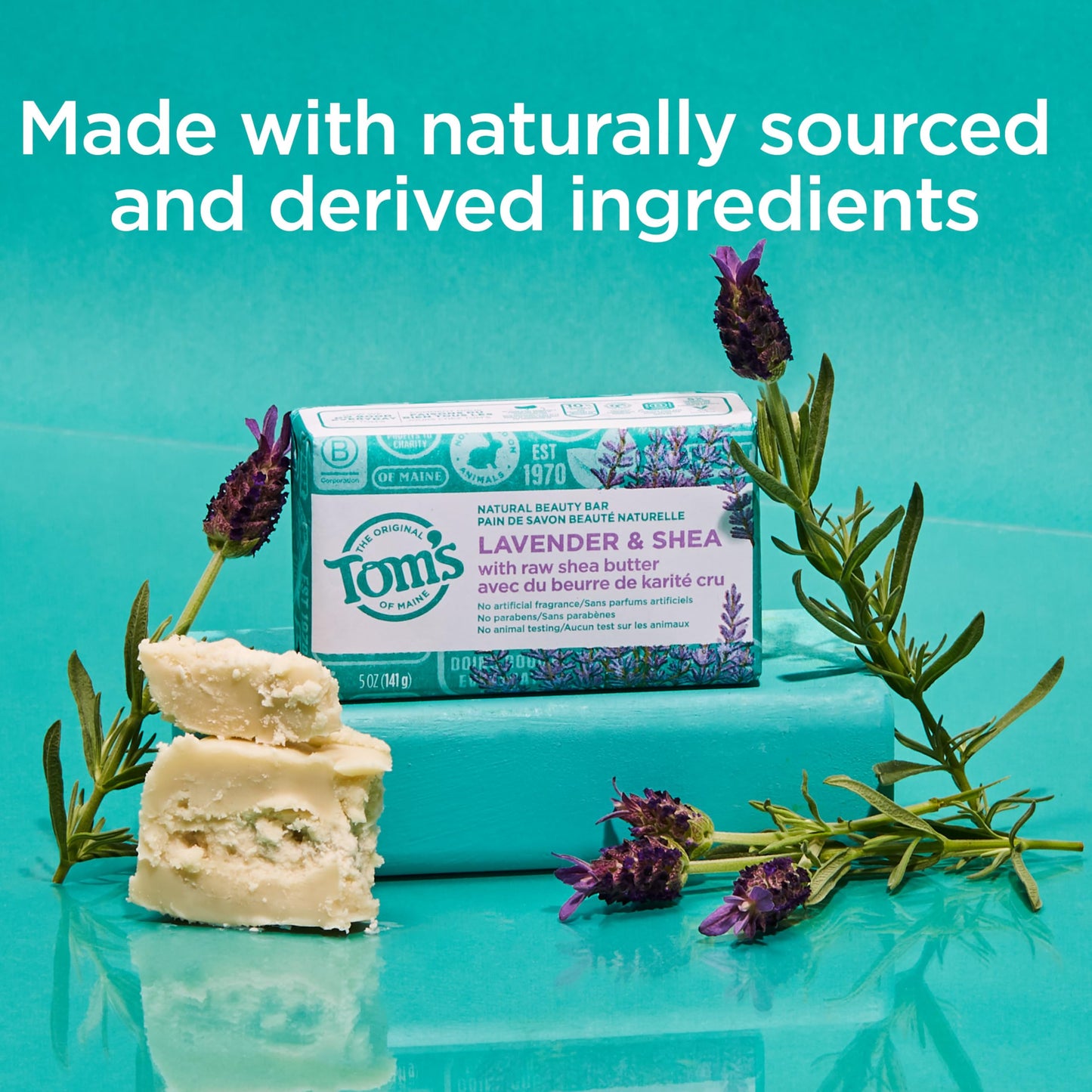 Tom’s of Maine Natural Beauty Bar Soap For Women and Men, Fragrance Free, Sensitive Skin, 5 oz Bar (Pack of 6)