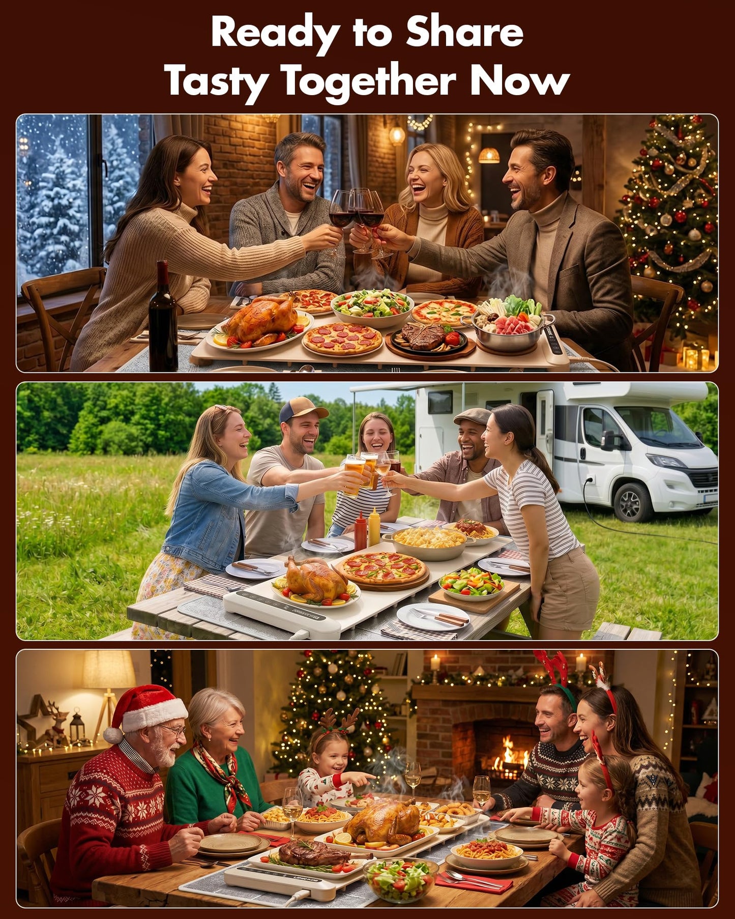 Warming Mat For Food Extra Long 43"x12" 600W Food Warming Mat Heat Resistant Pad,Chafing Dishes for Buffet 6 Temp 12 Hours,Child Lock,Food Warmers for Parties Buffet for Catering Gatherings