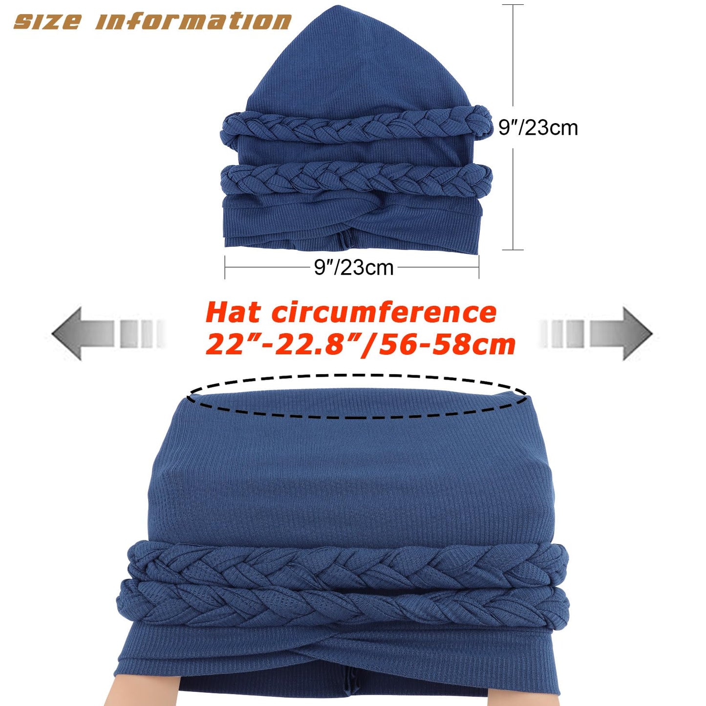 DRESHOW African Turban for Women Knotted Hairwraps for Sleeping Turban Headwraps Head Warmer Scarf for Black Women Chemo Cap
