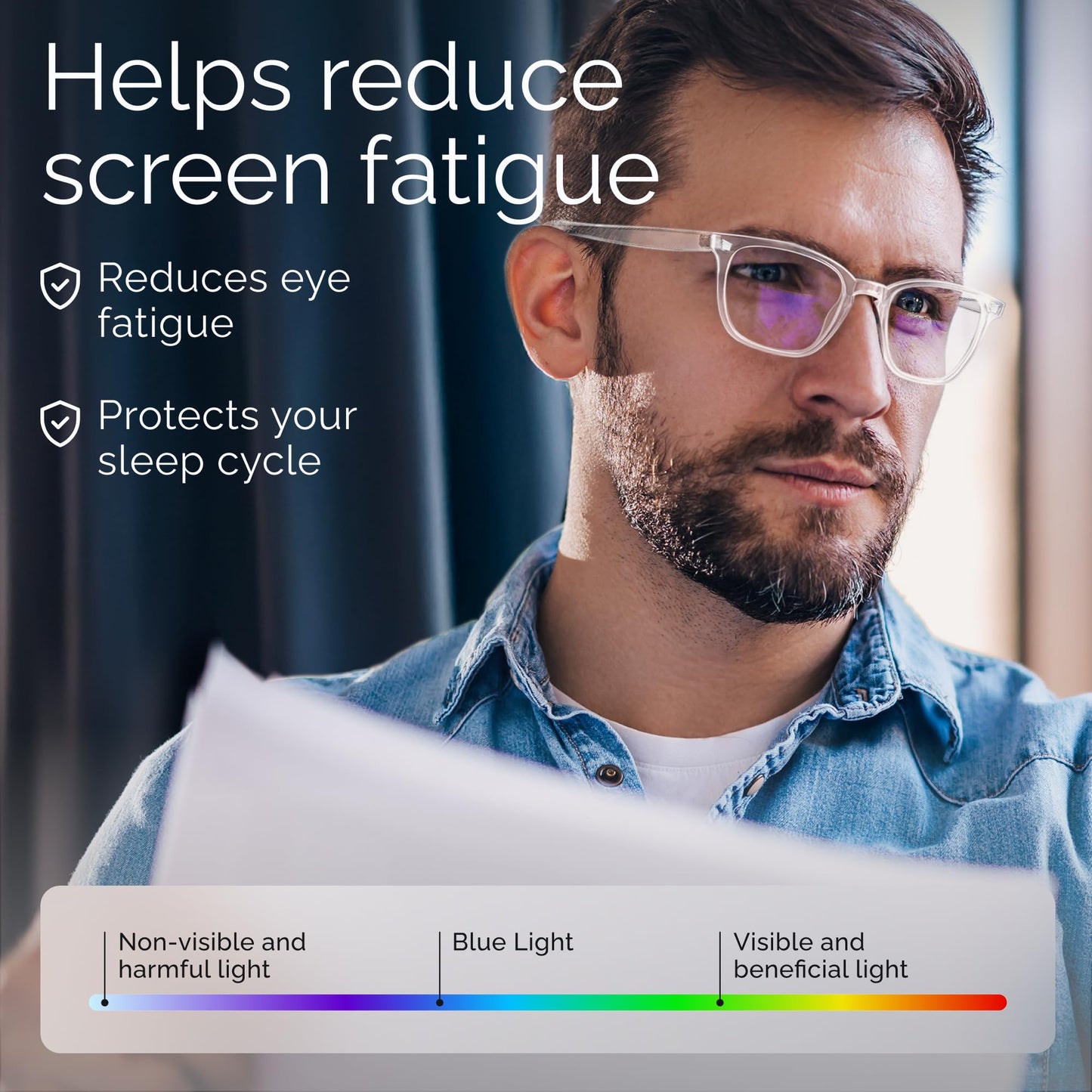 livho High Tech Blue Light Glasses - Advanced Blue Light Blocking Computer Glasses - Screen Fatigue & UV Protection