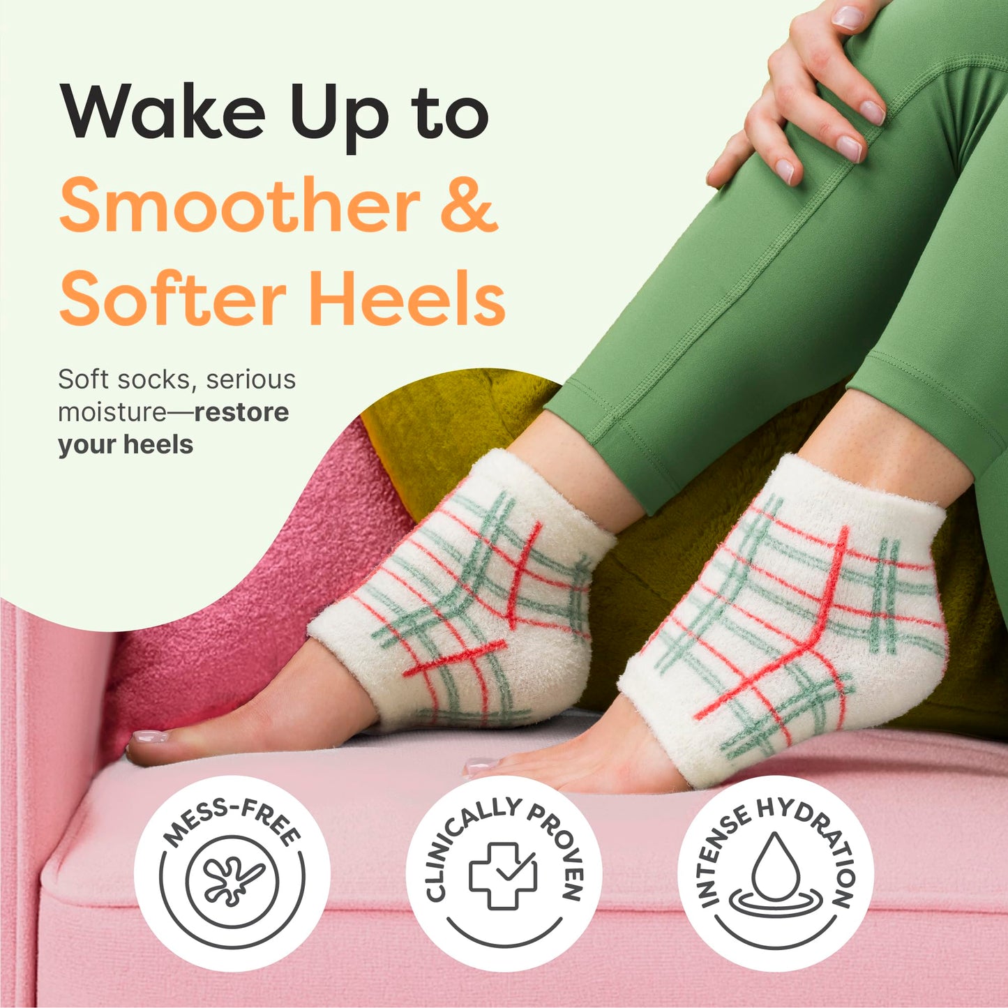 ZenToes Moisturizing Socks for Cracked Heel Treatment, Vitamin E, Olive Oil and Jojoba Oil Infused Heel Socks, Spa Gifts for Women, Relaxation Gifts for Women (Fuzzy Lilac Purple, Regular)