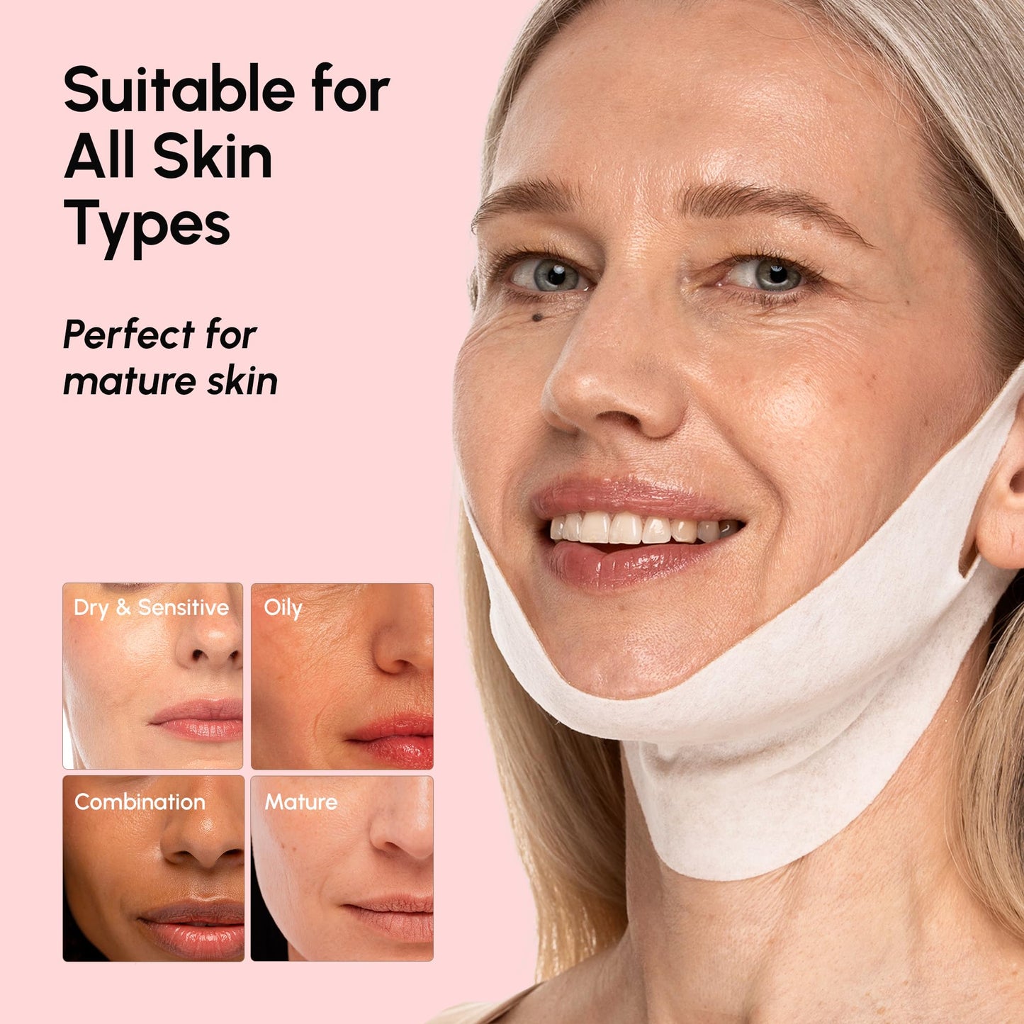 MAREE V Line Lifting Mask with 24K Gold – Deep Collagen Face Mask for Women – Jawline Shaper Mask with Retinol & Hyaluronic Acid – Neck Tightening & Firming - Double Chin Strap for Face Lift