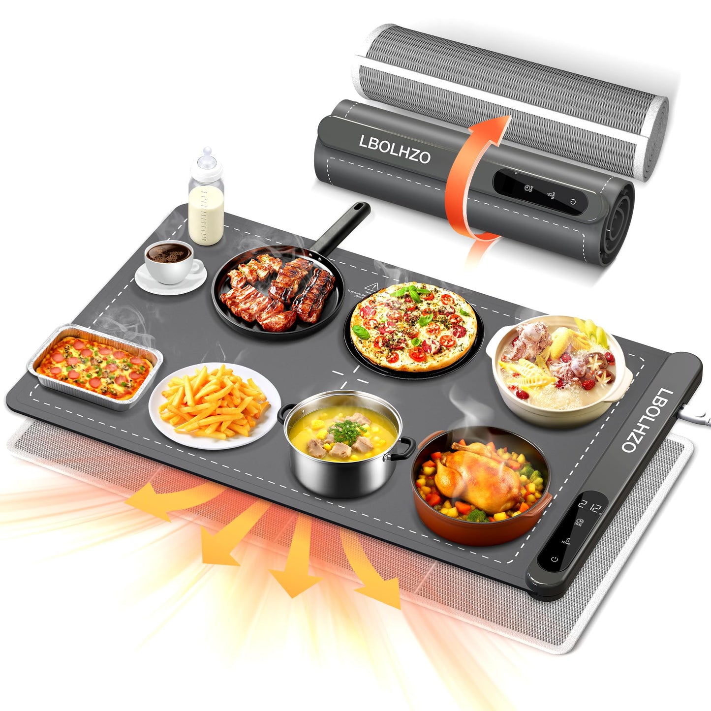 Warming Mat For Food Extra Long 43"x12" 600W Food Warming Mat Heat Resistant Pad,Chafing Dishes for Buffet 6 Temp 12 Hours,Child Lock,Food Warmers for Parties Buffet for Catering Gatherings