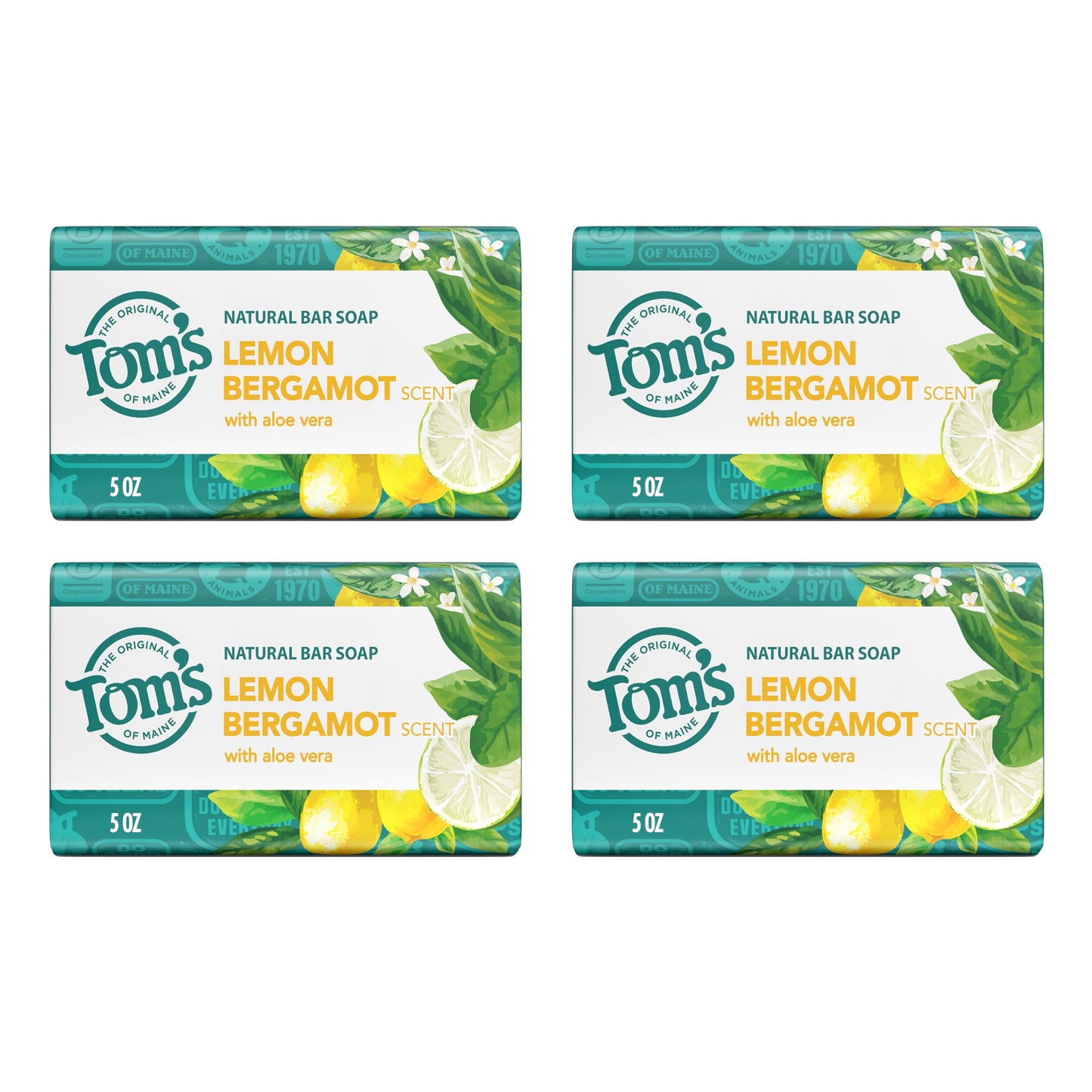 Tom’s of Maine Natural Beauty Bar Soap For Women and Men, Fragrance Free, Sensitive Skin, 5 oz Bar (Pack of 6)