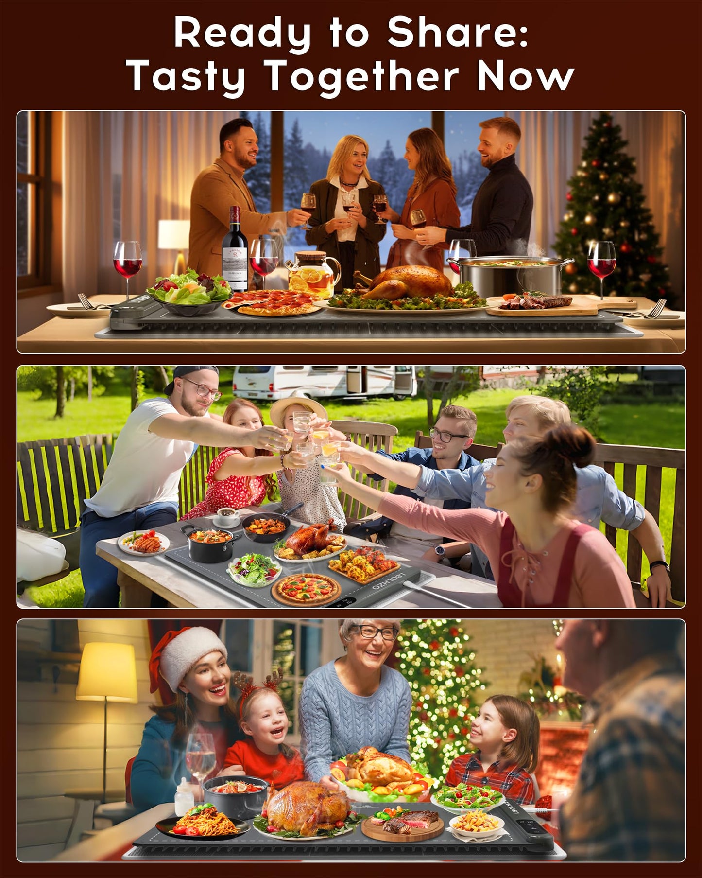 Warming Mat For Food Extra Long 43"x12" 600W Food Warming Mat Heat Resistant Pad,Chafing Dishes for Buffet 6 Temp 12 Hours,Child Lock,Food Warmers for Parties Buffet for Catering Gatherings