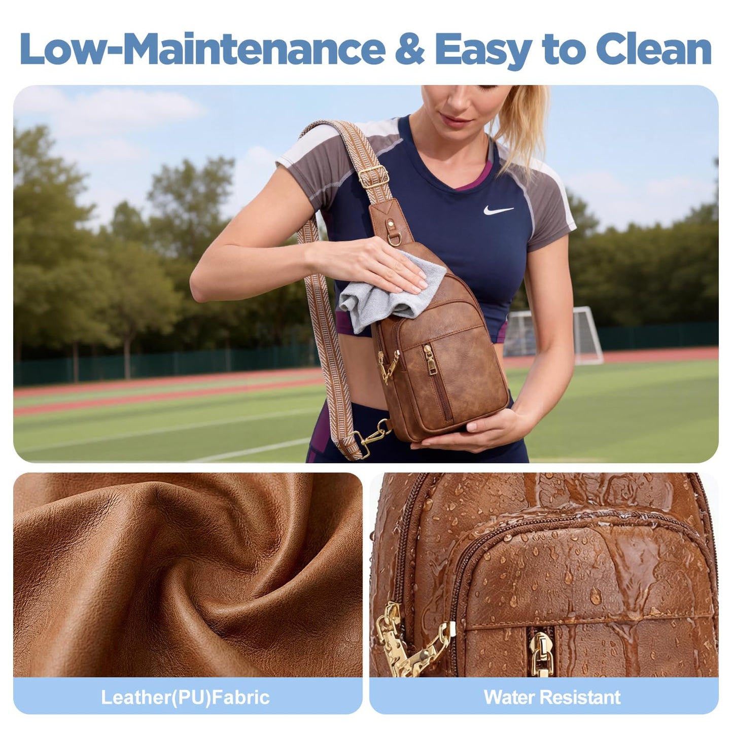 Anti Theft Crossbody Bags for Women RFID Sling Bag, Vegan Leather Cross Body Travel Purse for Women Men