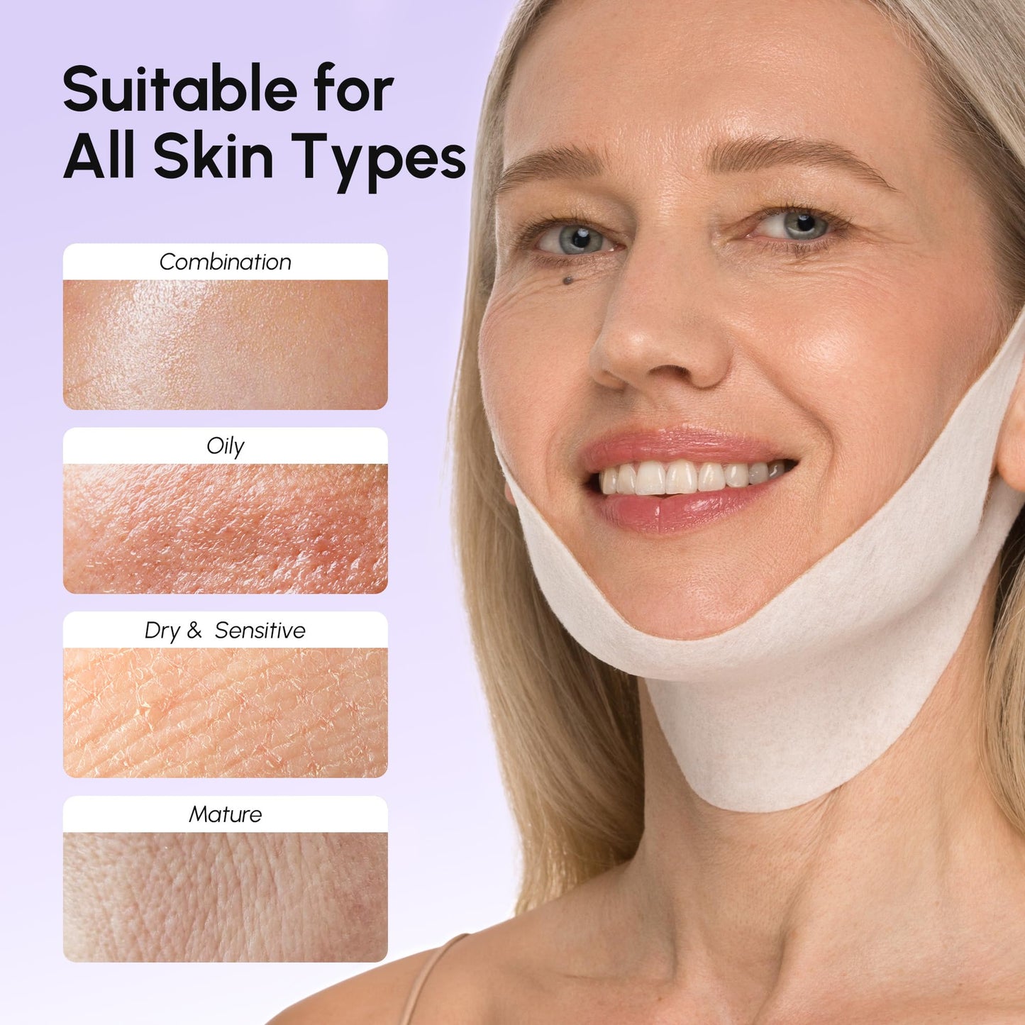 MAREE V Line Lifting Mask with 24K Gold – Deep Collagen Face Mask for Women – Jawline Shaper Mask with Retinol & Hyaluronic Acid – Neck Tightening & Firming - Double Chin Strap for Face Lift