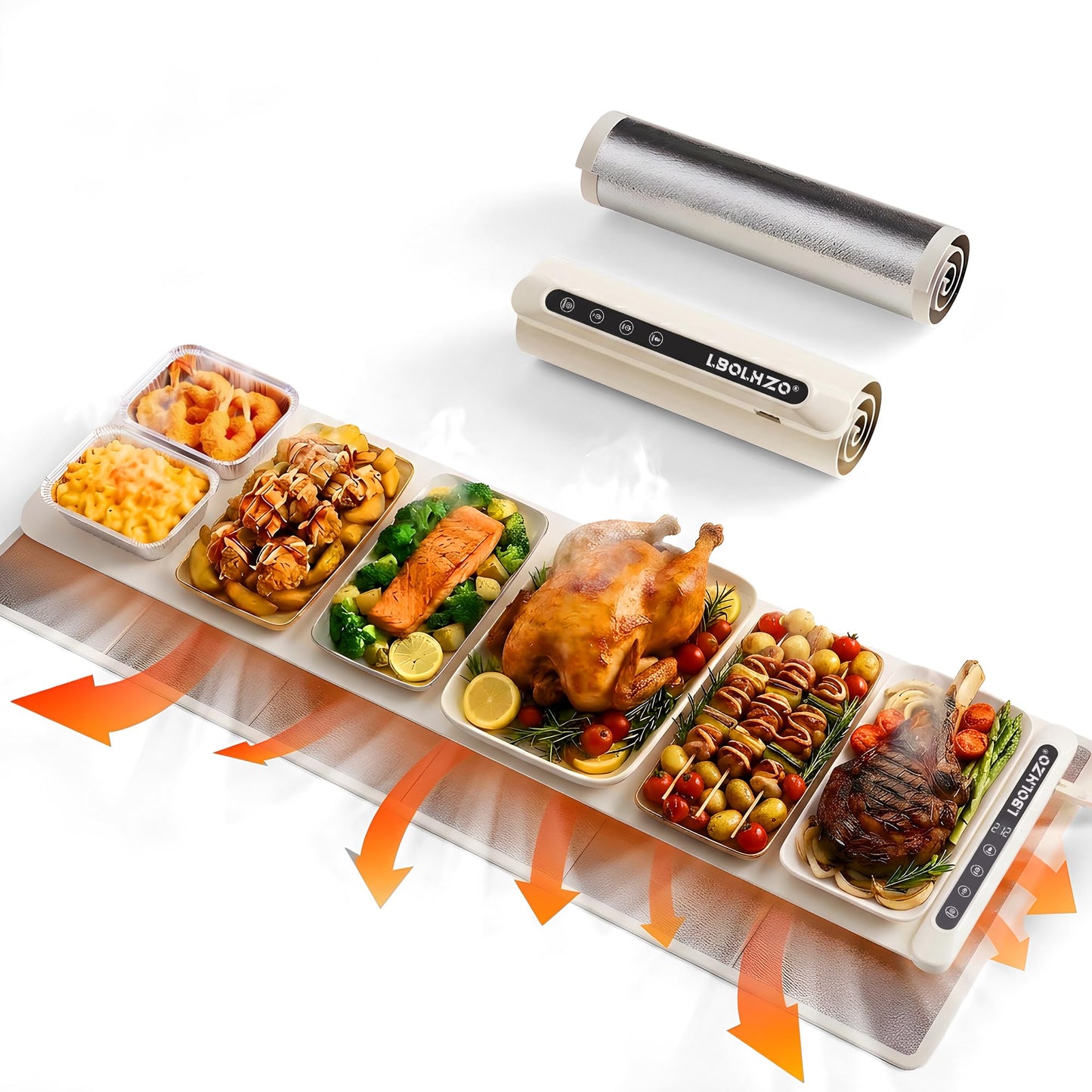 Warming Mat For Food Extra Long 43"x12" 600W Food Warming Mat Heat Resistant Pad,Chafing Dishes for Buffet 6 Temp 12 Hours,Child Lock,Food Warmers for Parties Buffet for Catering Gatherings