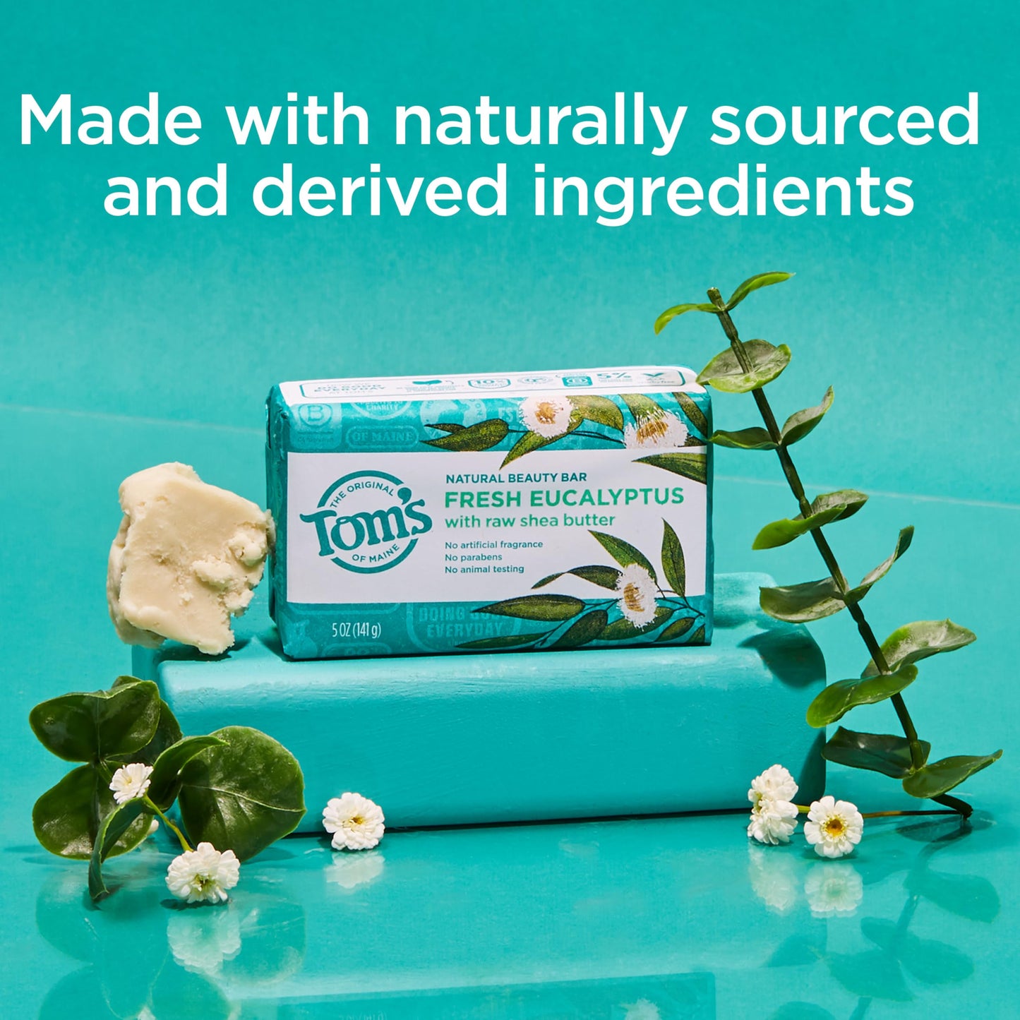 Tom’s of Maine Natural Beauty Bar Soap For Women and Men, Fragrance Free, Sensitive Skin, 5 oz Bar (Pack of 6)