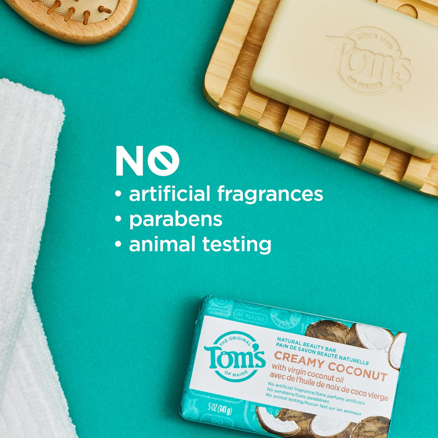 Tom’s of Maine Natural Beauty Bar Soap For Women and Men, Fragrance Free, Sensitive Skin, 5 oz Bar (Pack of 6)