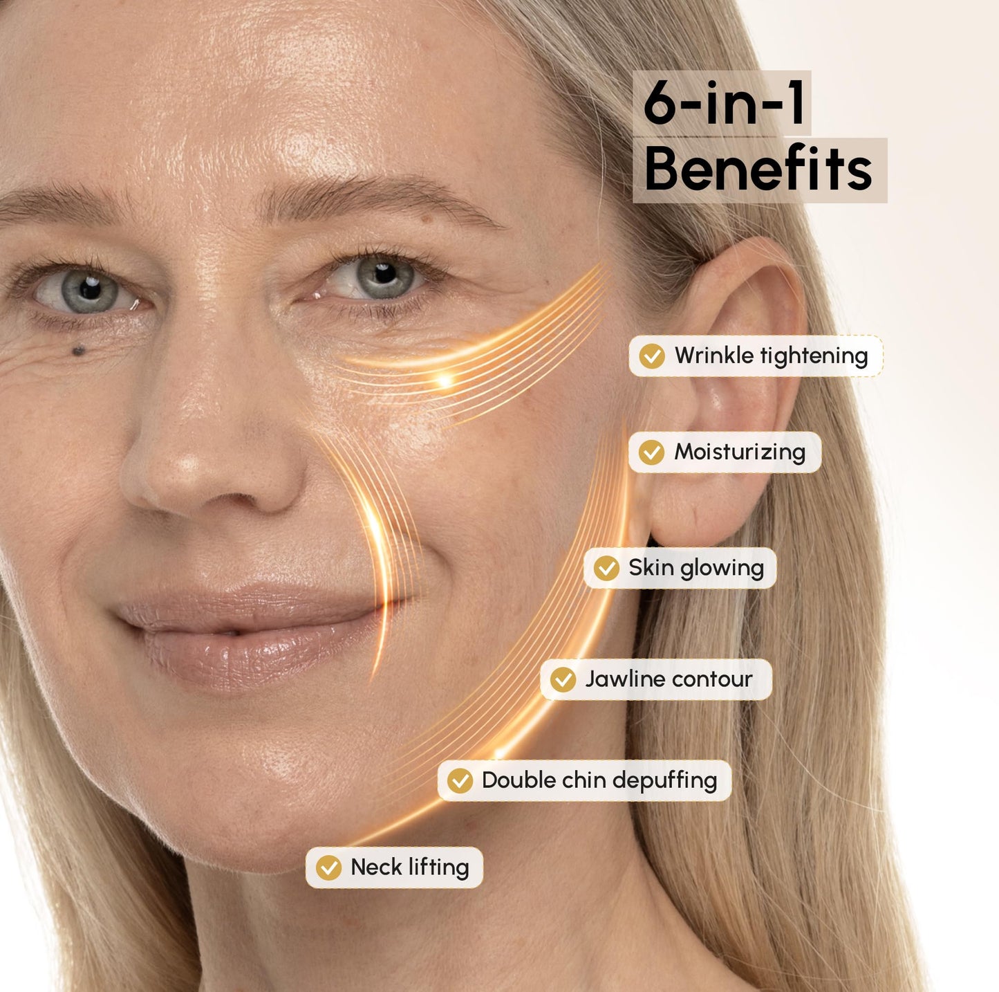 MAREE V Line Lifting Mask with 24K Gold – Deep Collagen Face Mask for Women – Jawline Shaper Mask with Retinol & Hyaluronic Acid – Neck Tightening & Firming - Double Chin Strap for Face Lift