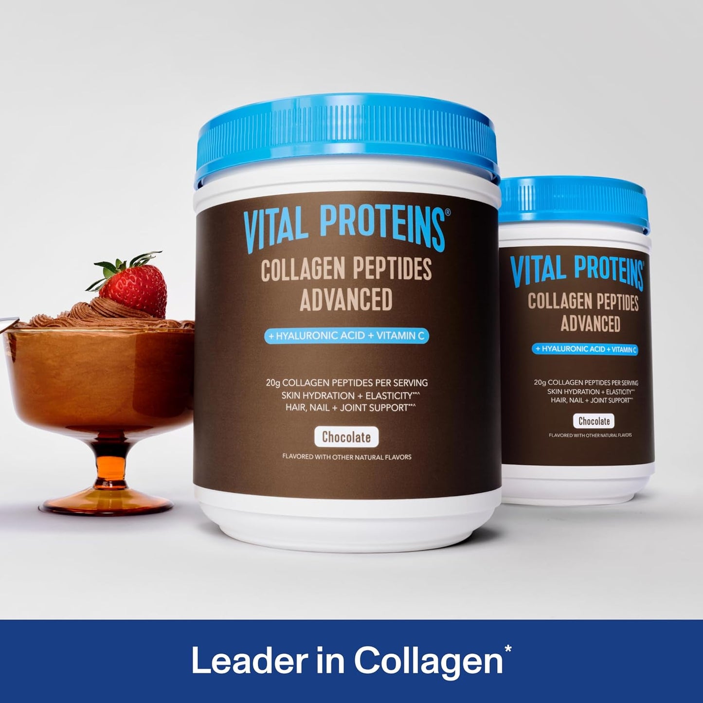 Vital Proteins Collagen Peptides Powder Advanced with Hyaluronic Acid & Vitamin C, 20oz Collagen Protein, Unflavored, 27 Servings