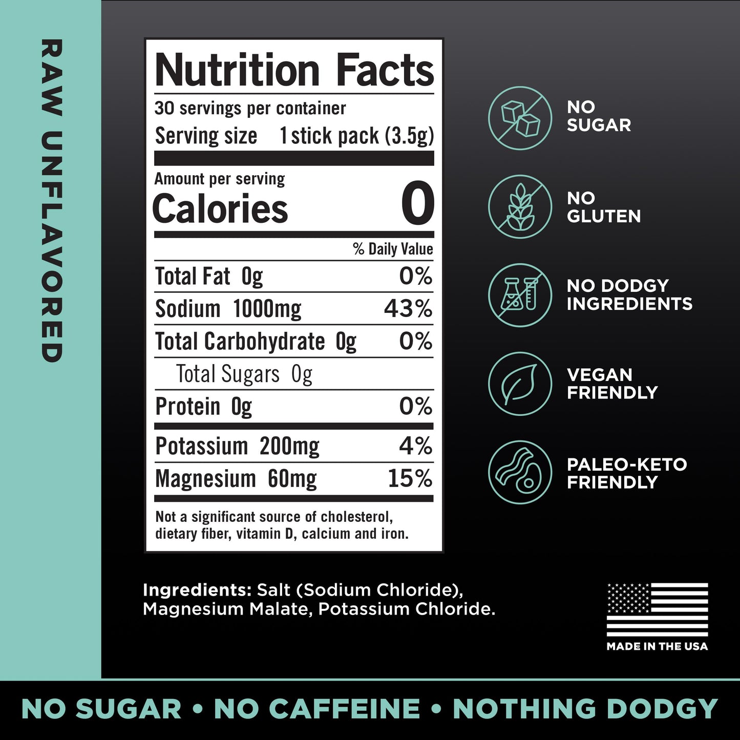 LMNT Zero Sugar Electrolytes - Raspberry Salt | Drink Mix | 30-Count