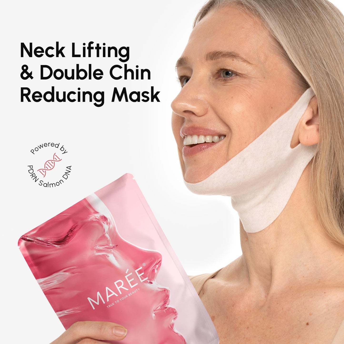 MAREE V Line Lifting Mask with 24K Gold – Deep Collagen Face Mask for Women – Jawline Shaper Mask with Retinol & Hyaluronic Acid – Neck Tightening & Firming - Double Chin Strap for Face Lift