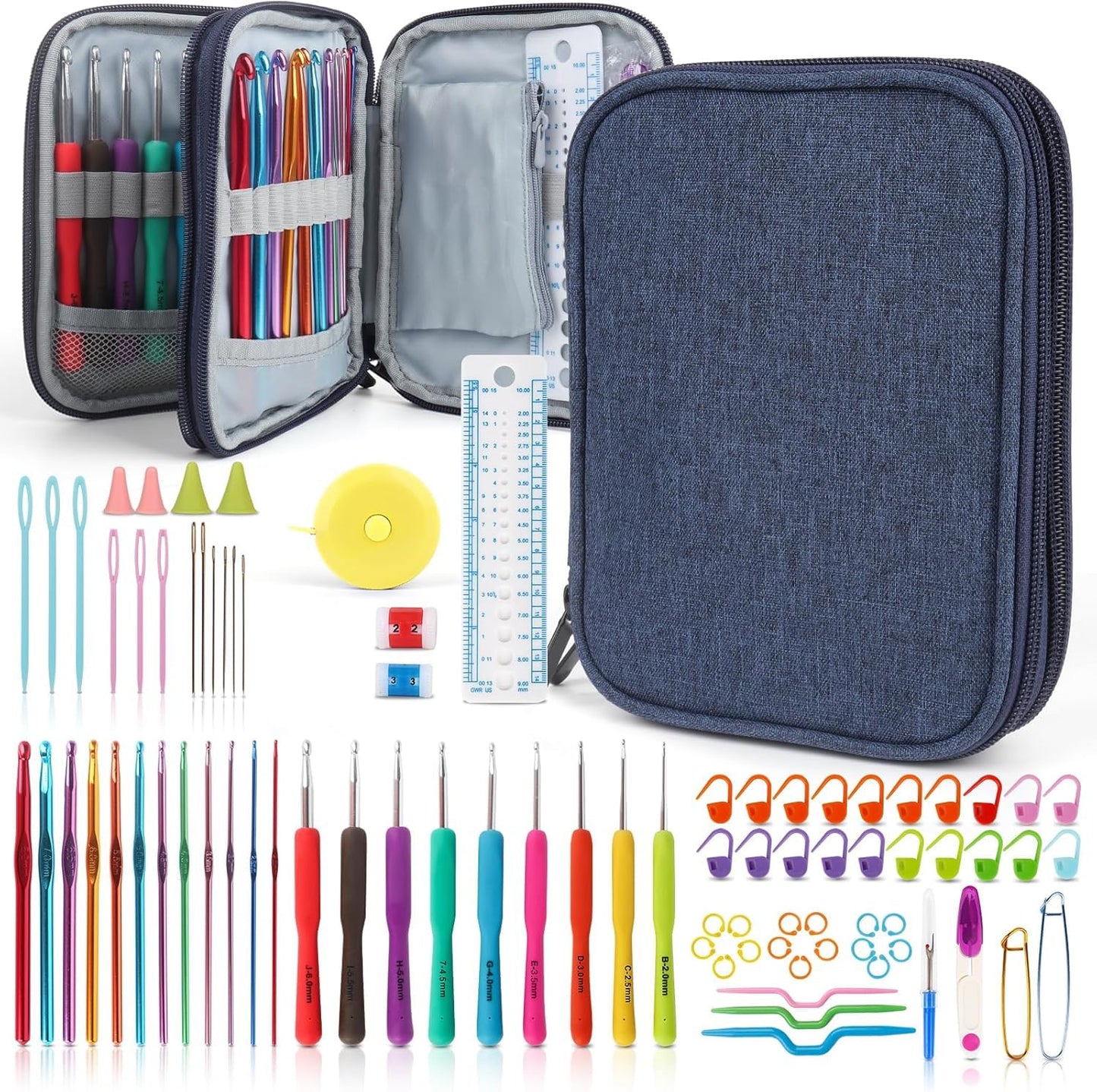 Katech Crochet Kit for Beginners, Beginner Crochet Kit for Adults-Crochet Kits Includes Crochet Hooks Knitting Bag Crochet Yarn for Crocheting Instruction Knitting Kit Crochet Supplies Gift