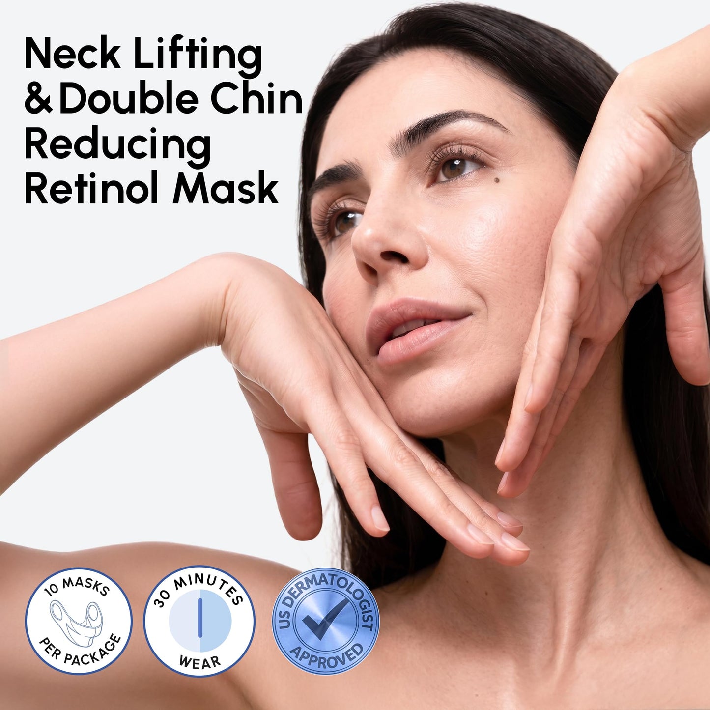 MAREE V Line Lifting Mask with 24K Gold – Deep Collagen Face Mask for Women – Jawline Shaper Mask with Retinol & Hyaluronic Acid – Neck Tightening & Firming - Double Chin Strap for Face Lift