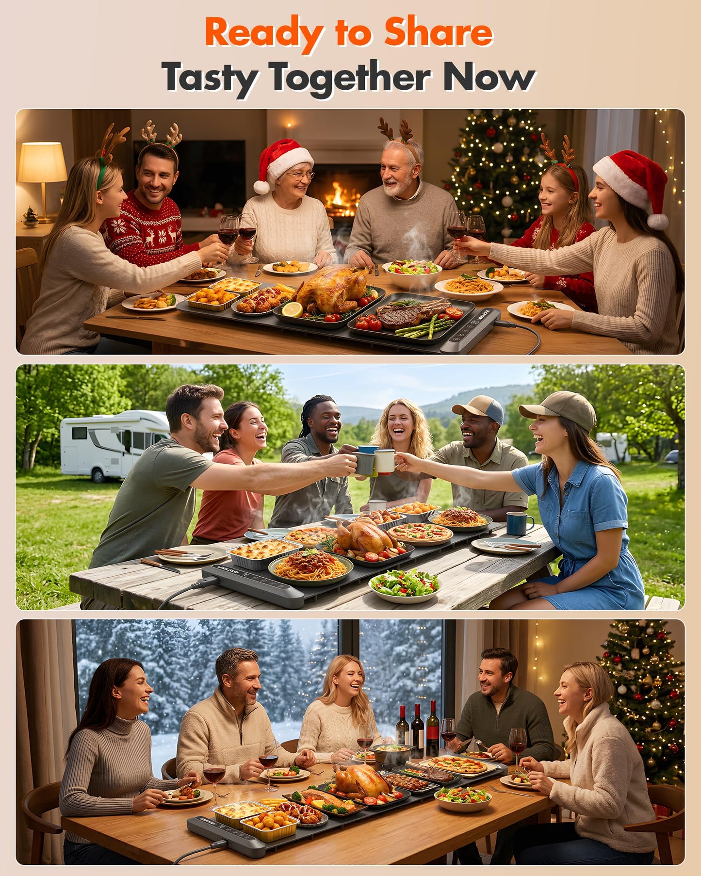Warming Mat For Food Extra Long 43"x12" 600W Food Warming Mat Heat Resistant Pad,Chafing Dishes for Buffet 6 Temp 12 Hours,Child Lock,Food Warmers for Parties Buffet for Catering Gatherings