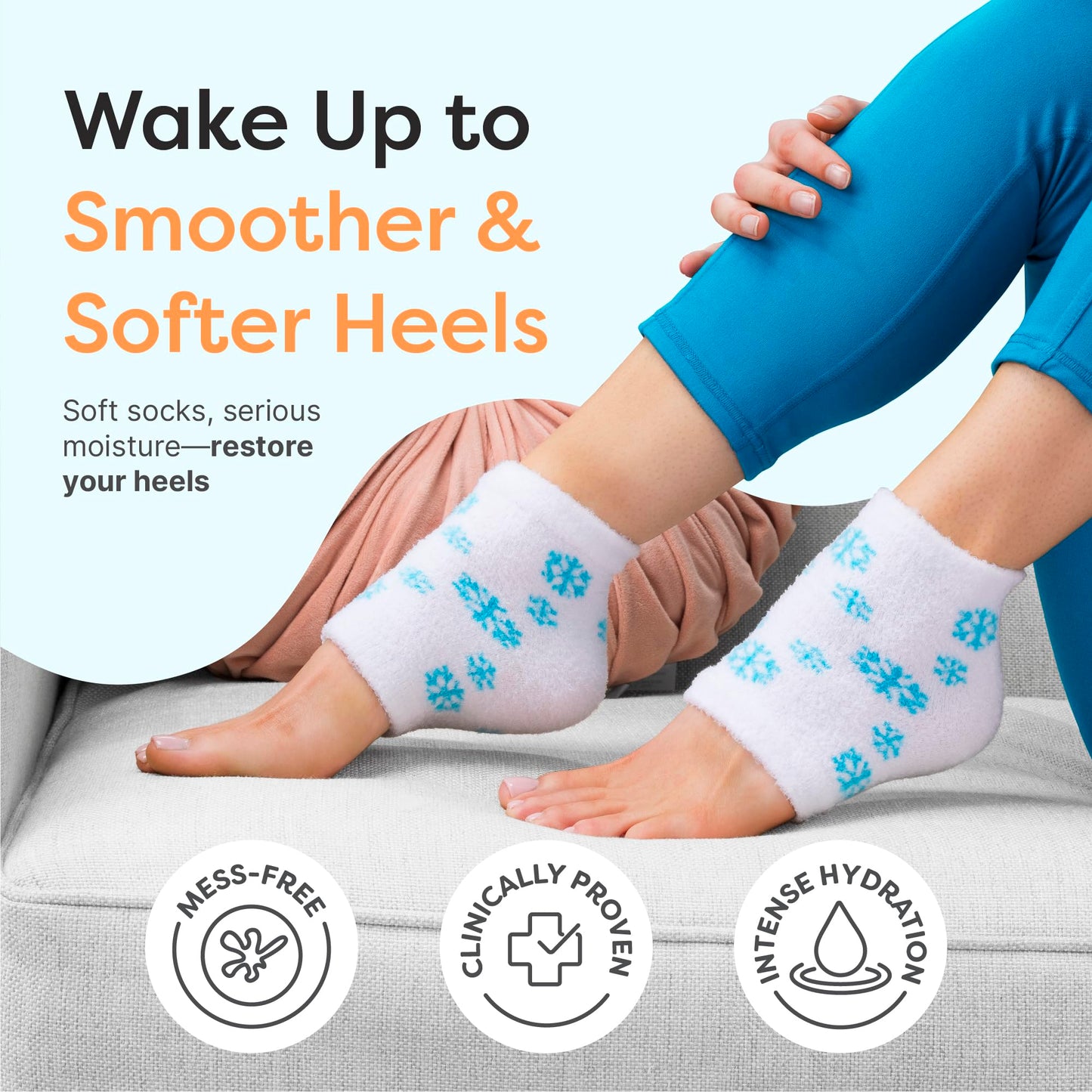 ZenToes Moisturizing Socks for Cracked Heel Treatment, Vitamin E, Olive Oil and Jojoba Oil Infused Heel Socks, Spa Gifts for Women, Relaxation Gifts for Women (Fuzzy Lilac Purple, Regular)