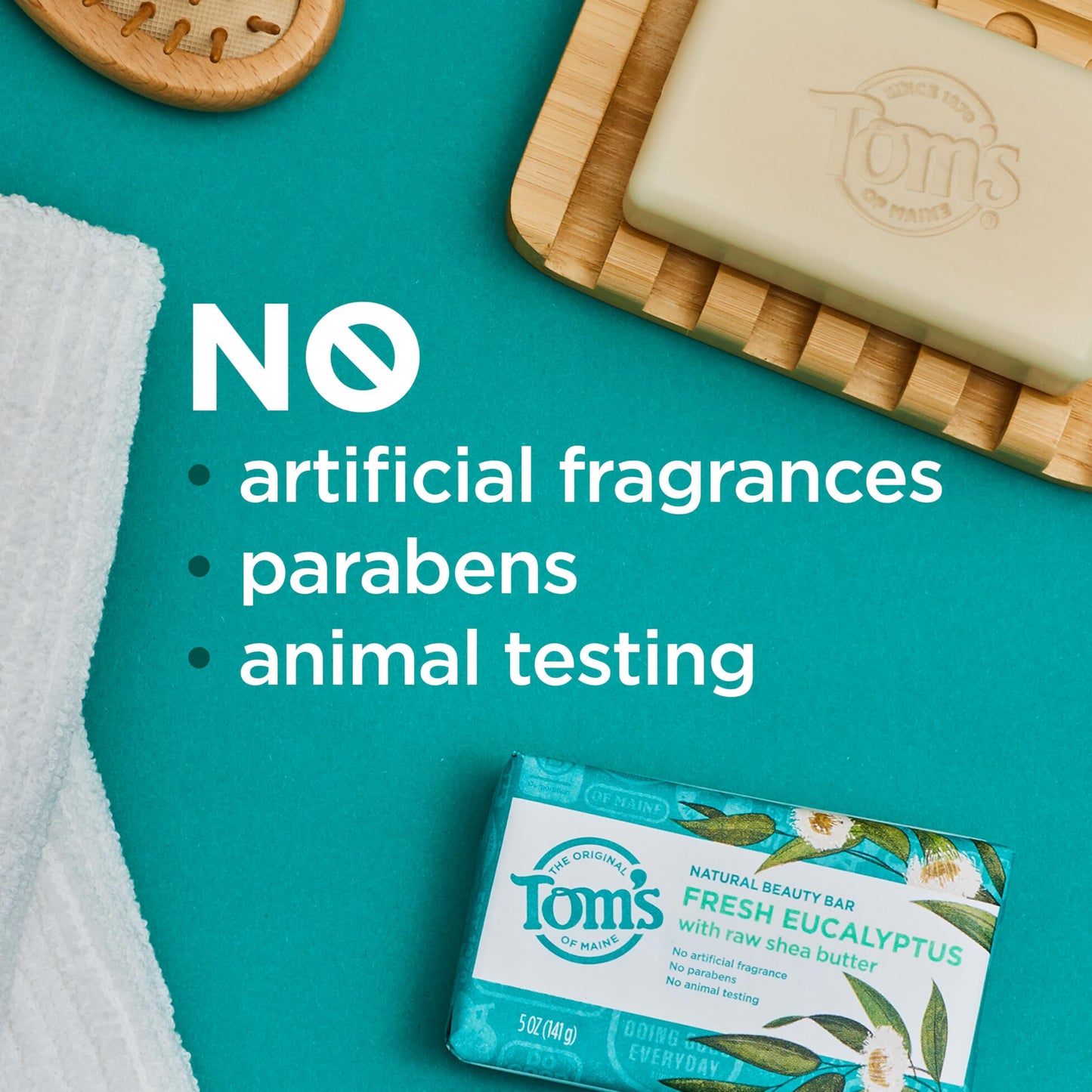 Tom’s of Maine Natural Beauty Bar Soap For Women and Men, Fragrance Free, Sensitive Skin, 5 oz Bar (Pack of 6)