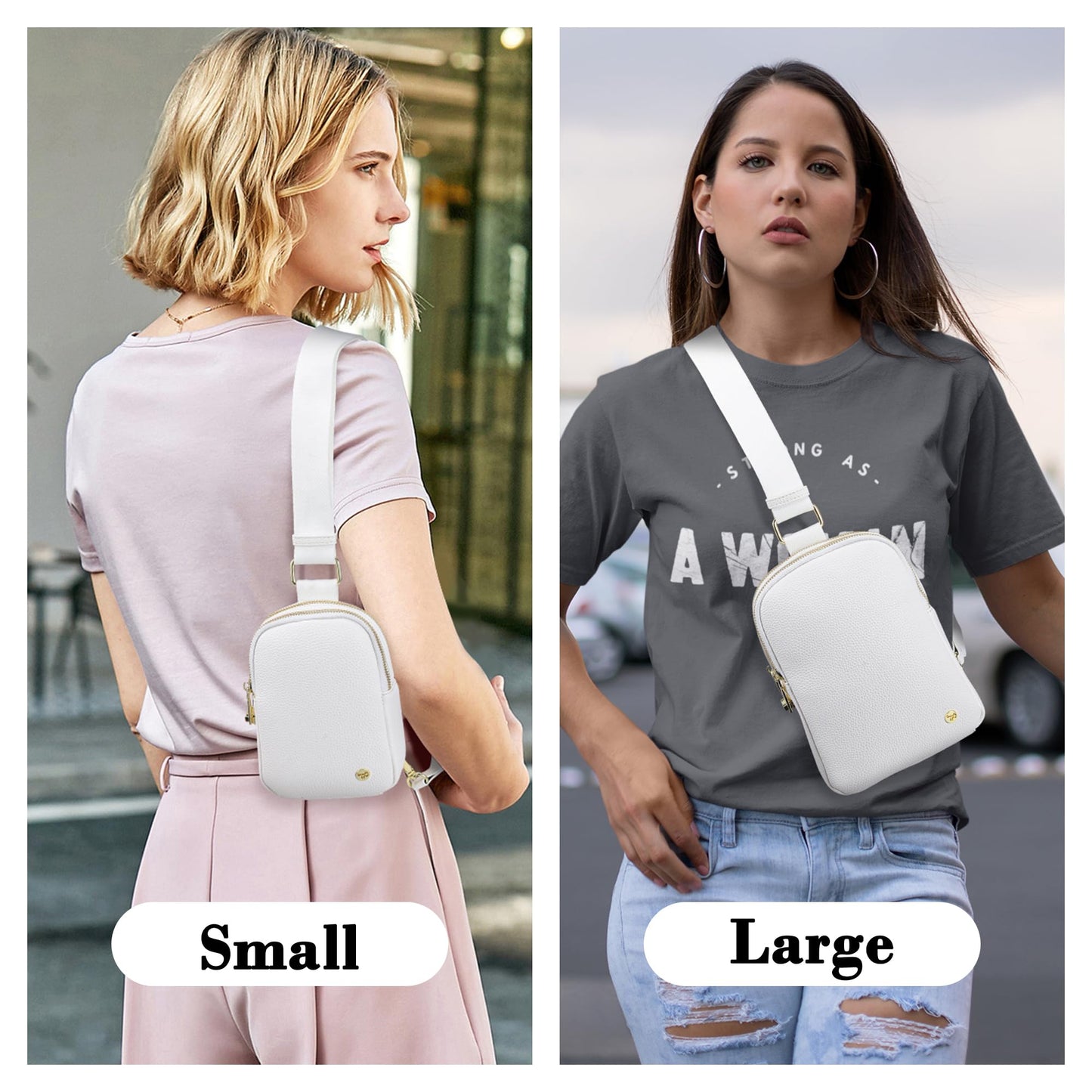 INICAT Anti Theft Crossbody Bag for Women, Small RFID Blocking Sling Purse with Zipper Lock for Travel, Vegan Leather